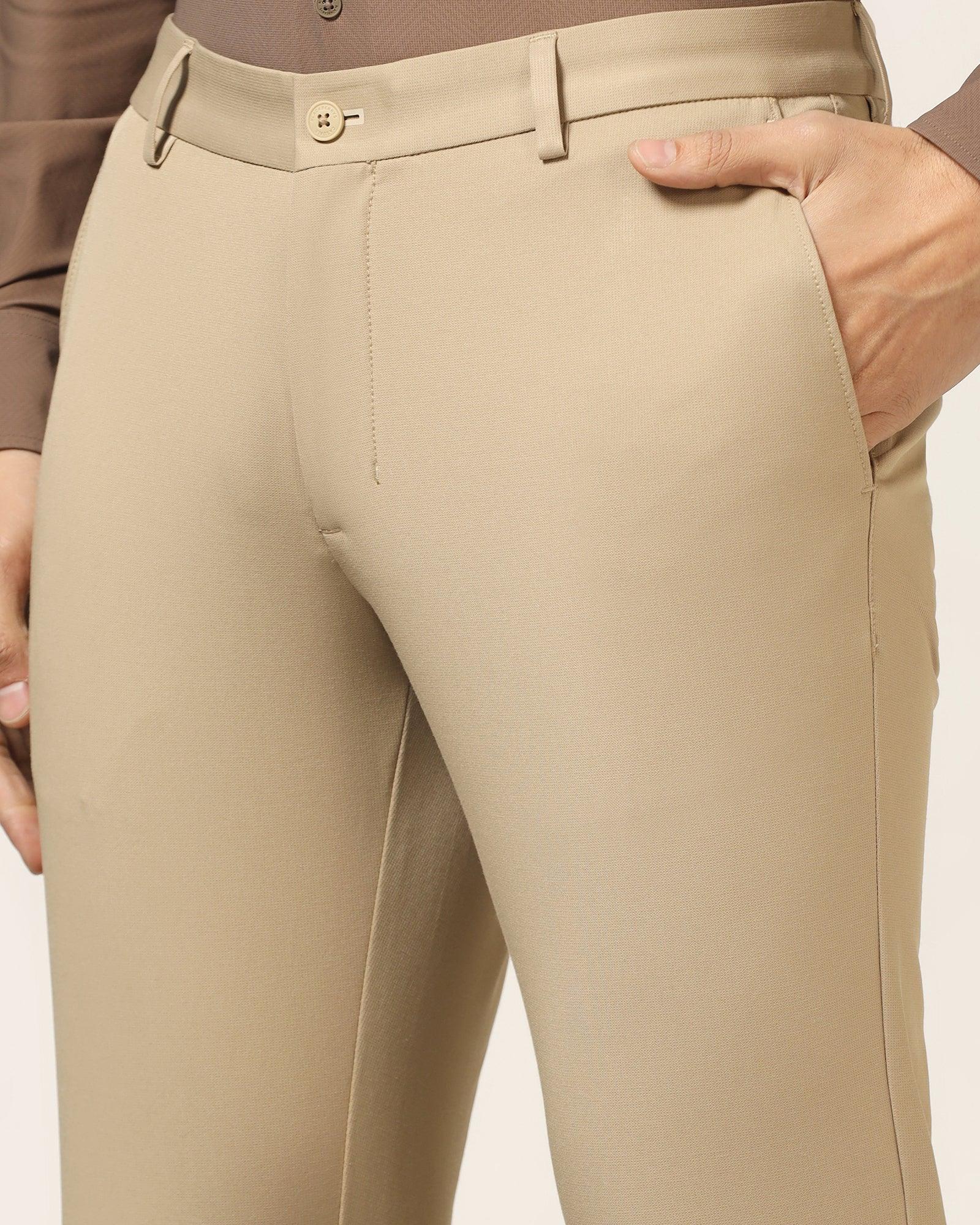 TechPro Slim Fit B-91 Casual Khaki Solid Khaki - Borros - Blackberrys