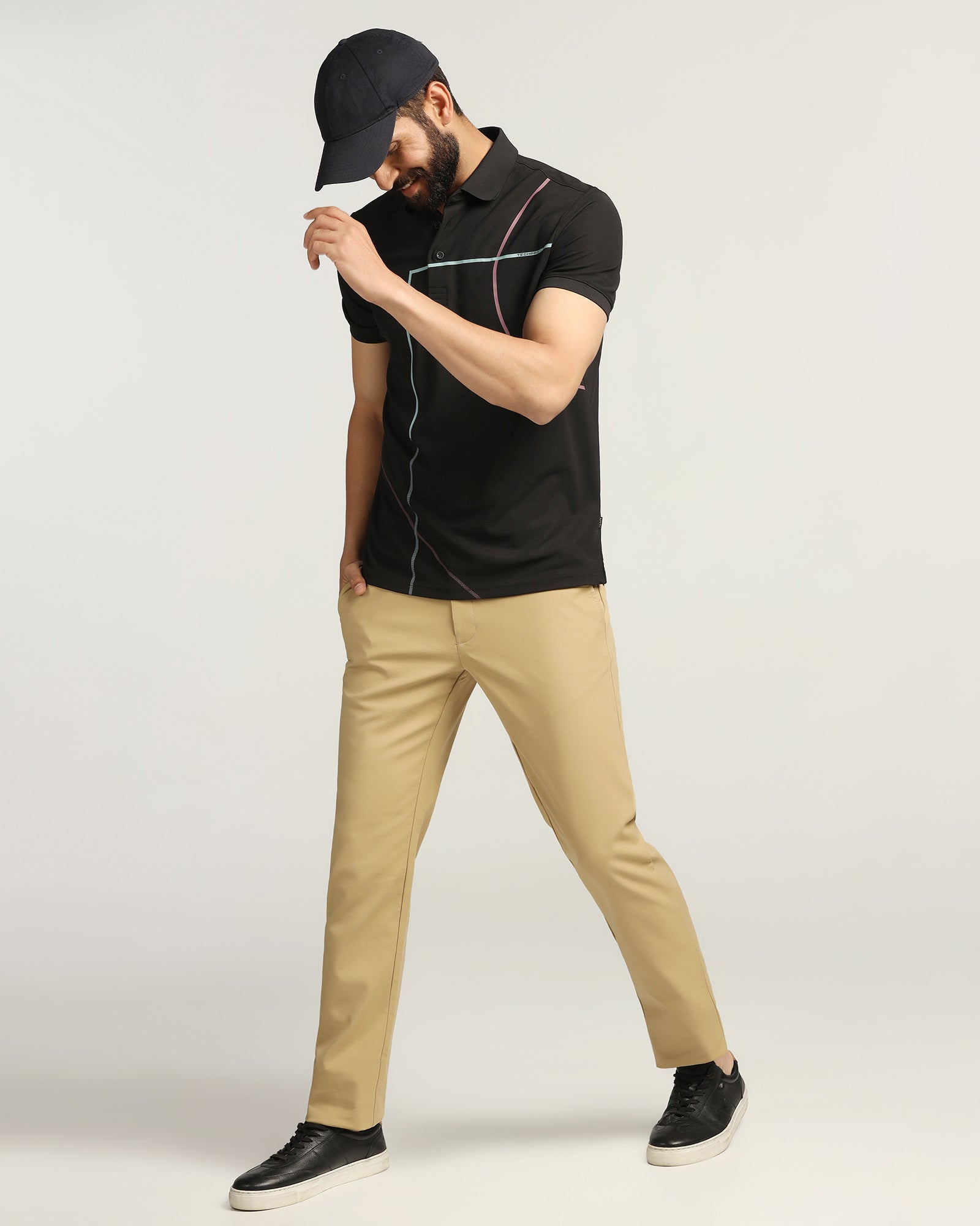 TechPro Slim Fit B-91 Casual Khaki Solid Khakis - Sandy