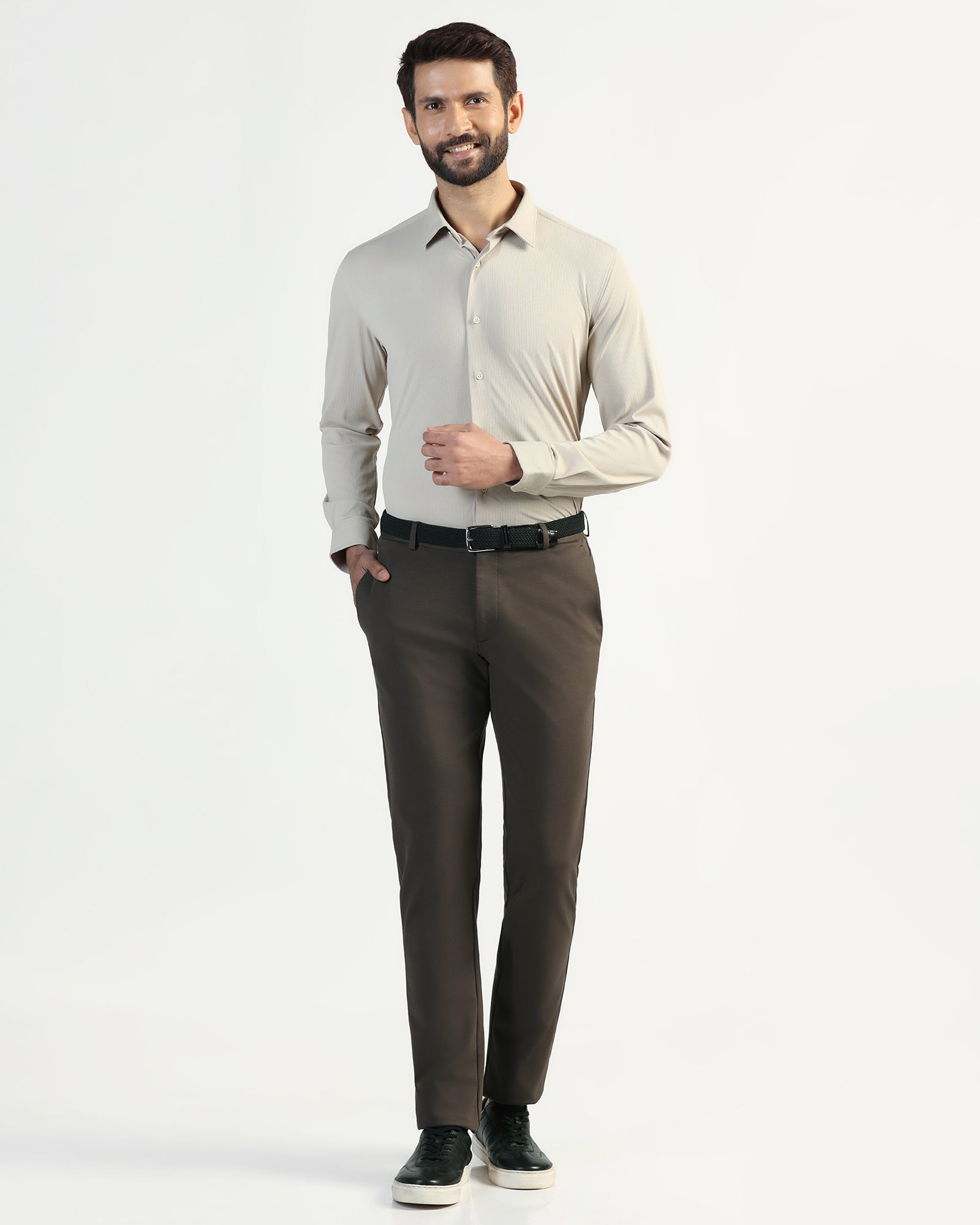 TechPro Slim Fit B-91 Casual Mouse Solid Khakis - Ziea