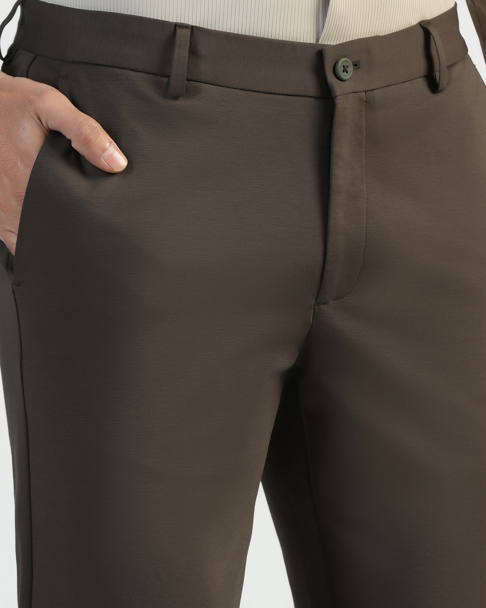 TechPro Slim Fit B-91 Casual Mouse Solid Khakis - Ziea