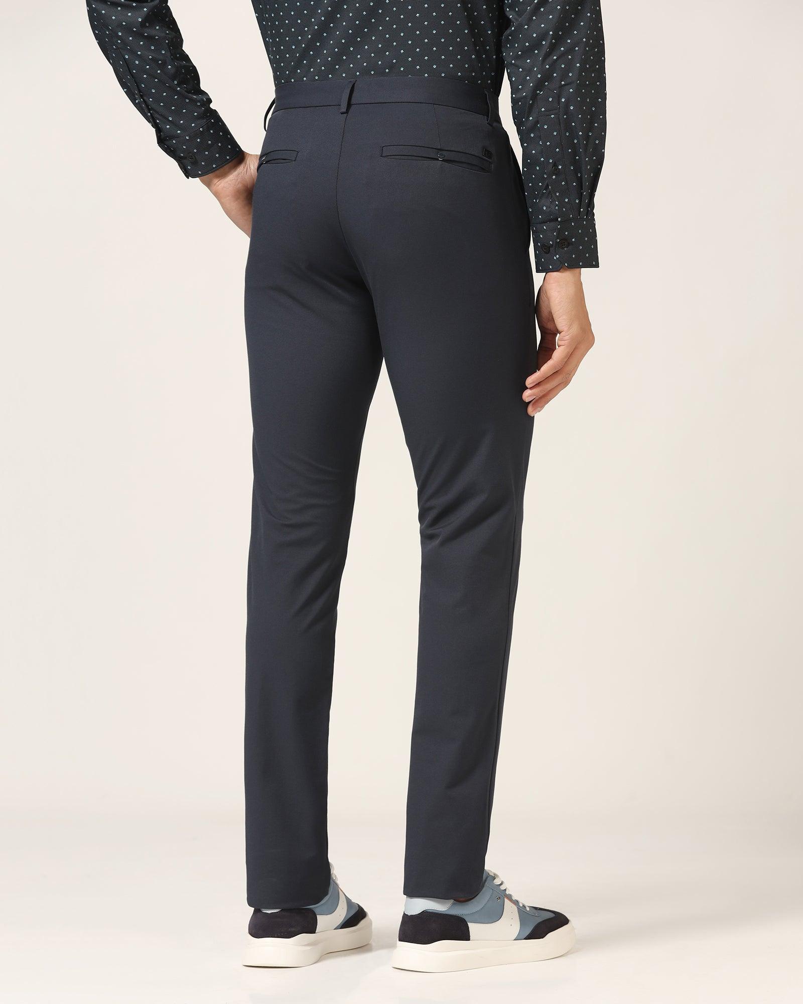 TechPro Slim Fit B-91 Casual Navy Solid Khaki - Borros - Blackberrys