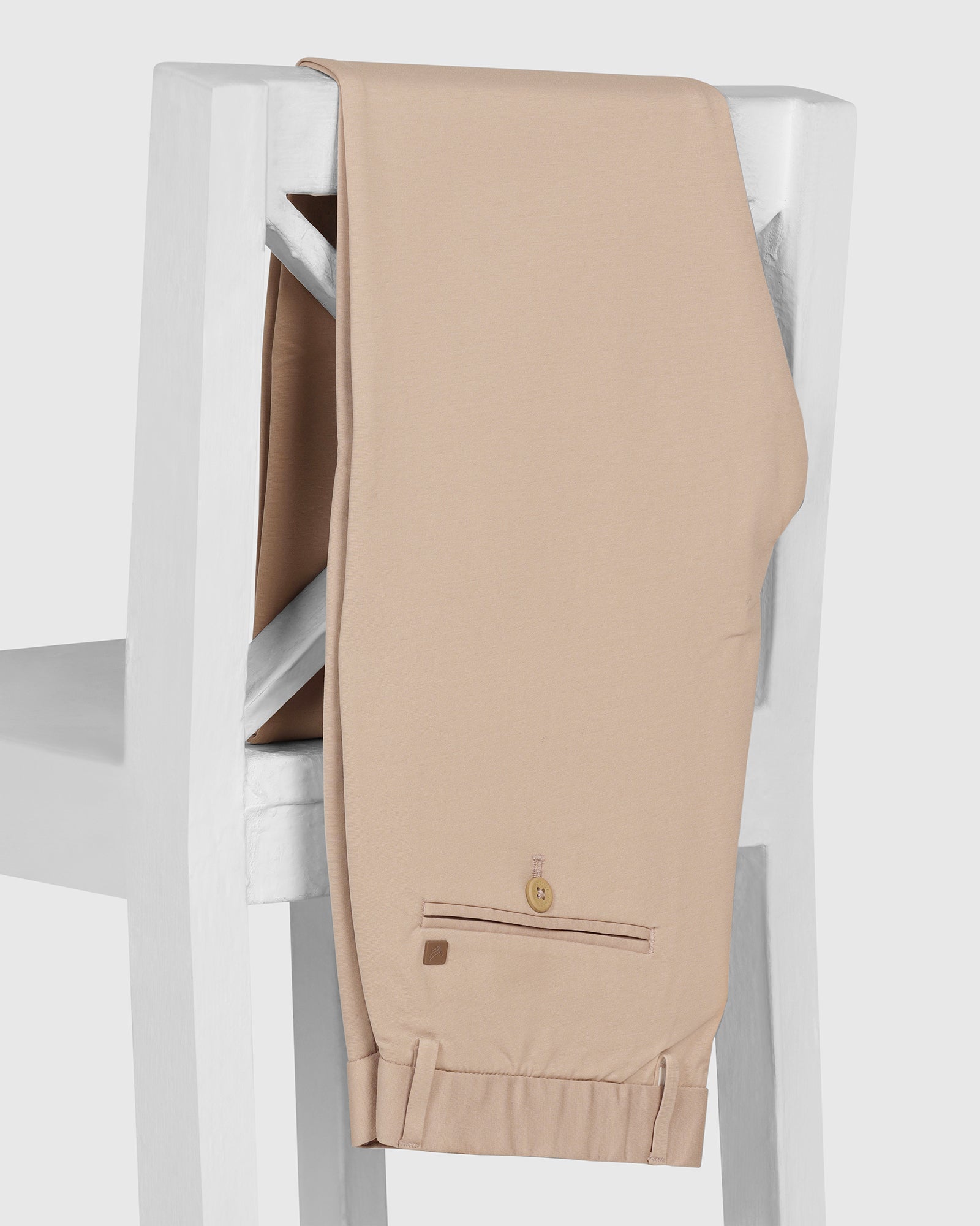 TechPro Slim Fit B-91 Casual Peach Solid Khakis - Ziea
