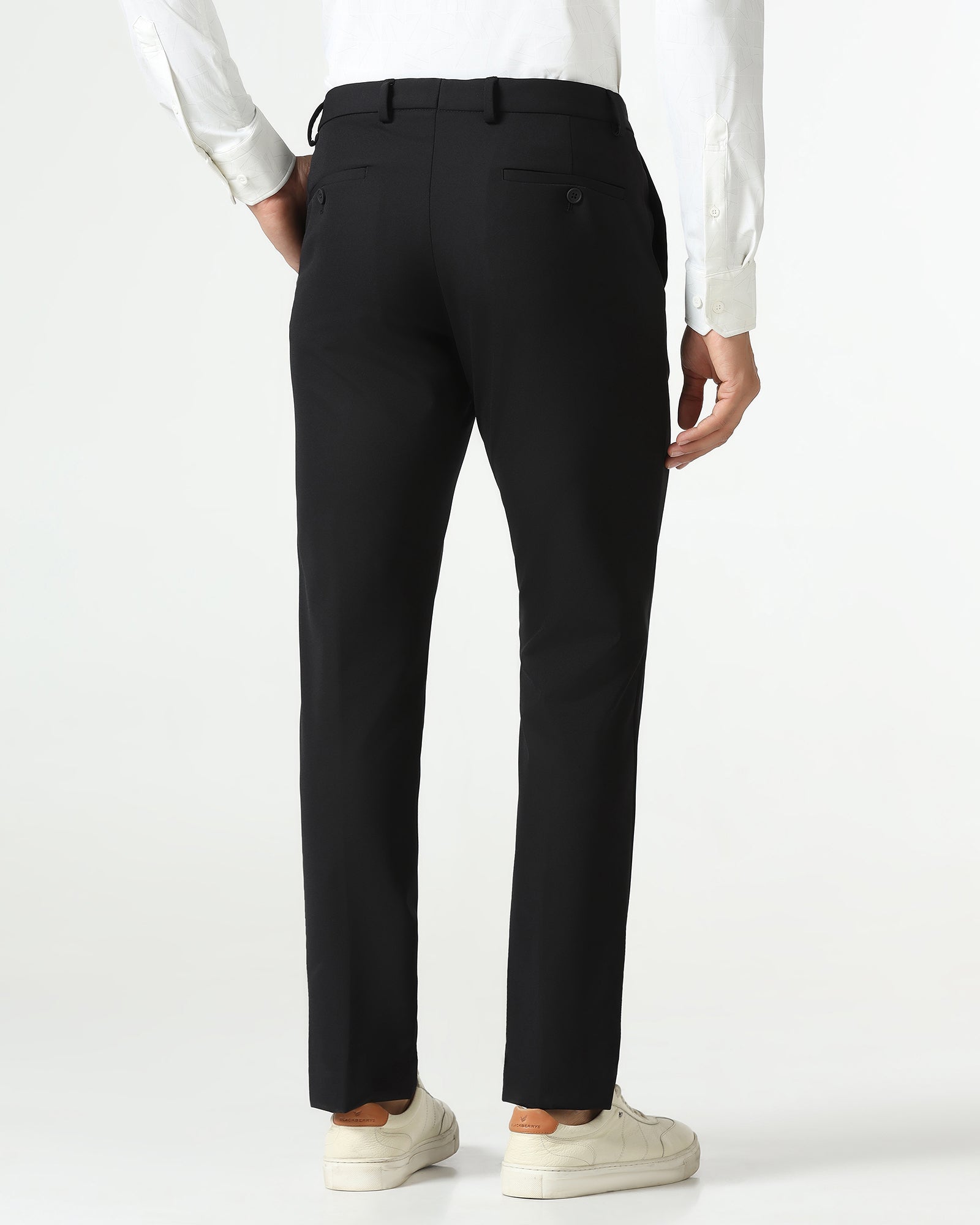 TechPro Slim Fit B-91 Formal Black Solid Trouser - Ashley