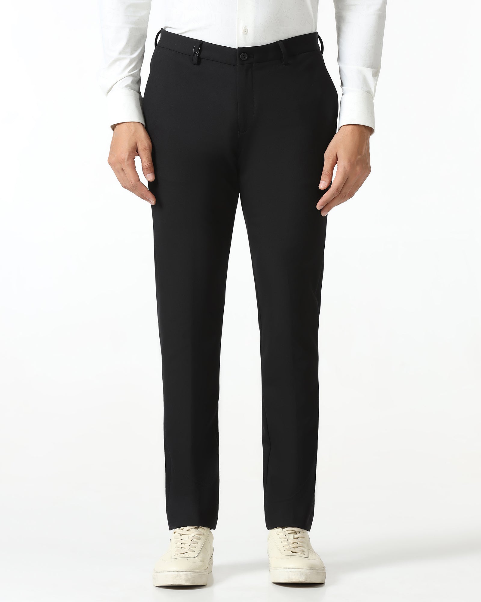 TechPro Slim Fit B-91 Formal Black Solid Trouser - Ashley