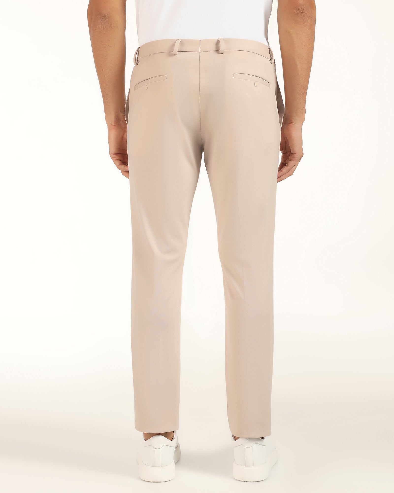 TechPro Slim Fit B-91 Formal Cream Solid Trouser - Explorer