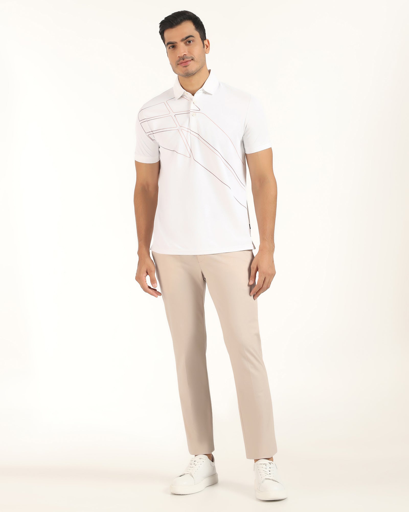 TechPro Slim Fit B-91 Formal Cream Solid Trouser - Explorer