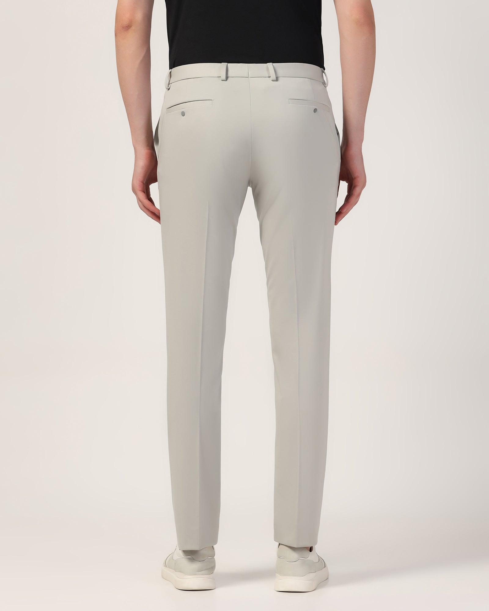 TechPro Slim Fit B-91 Formal Grey Solid Trouser - Wayfarer