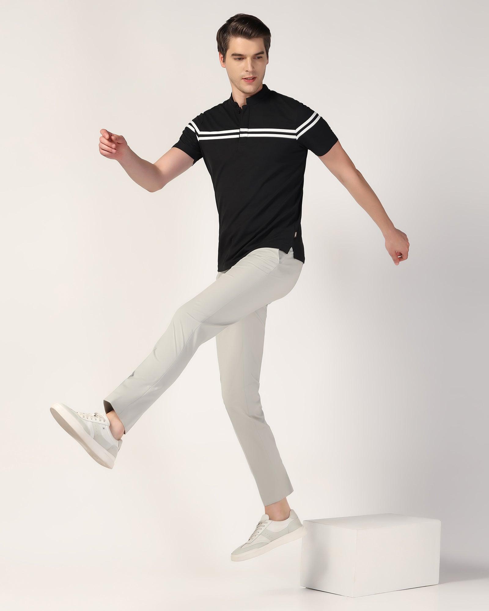 TechPro Slim Fit B-91 Formal Grey Solid Trouser - Wayfarer