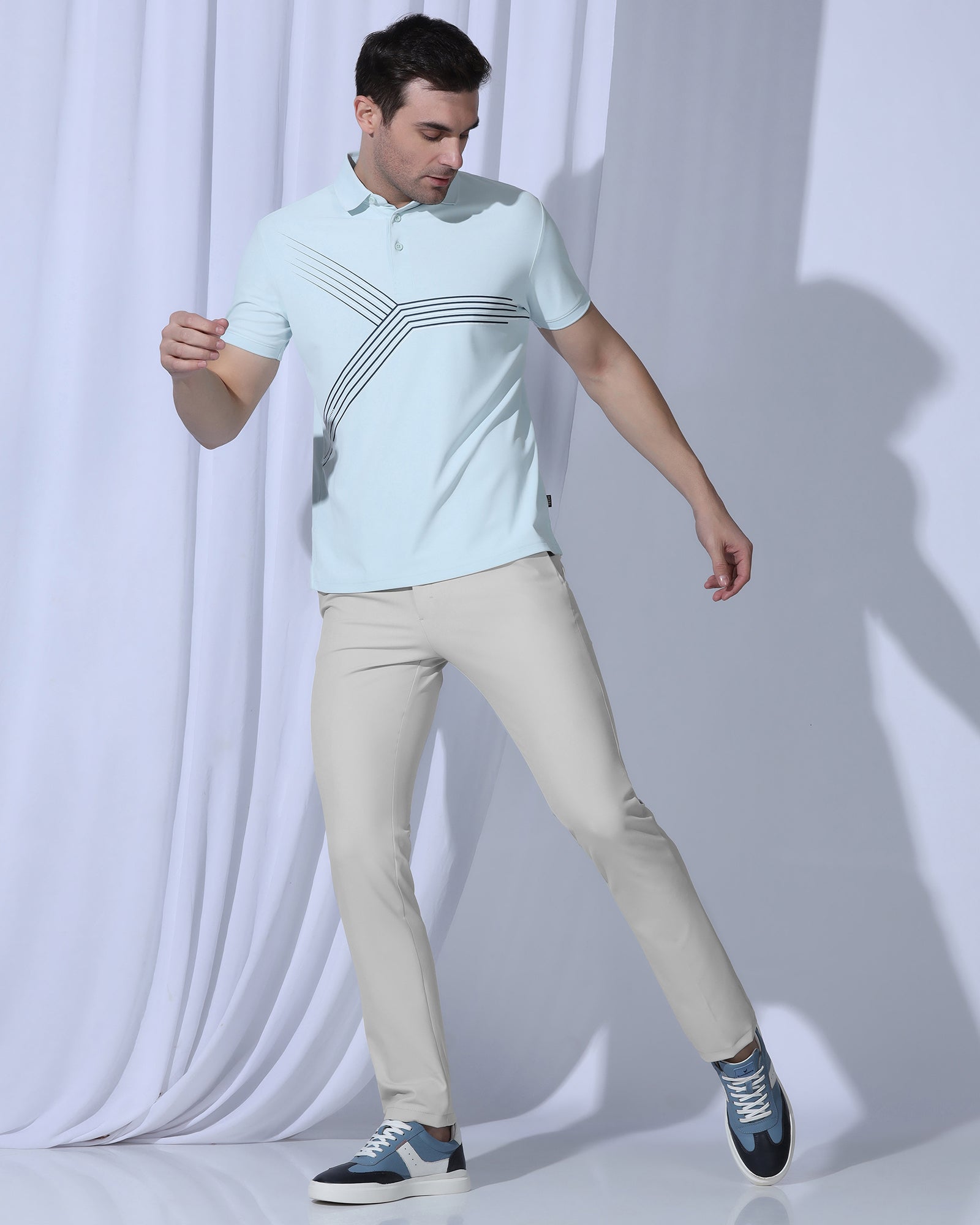 TechPro Slim Fit B-91 Formal Light Grey Solid Trouser - Ashley