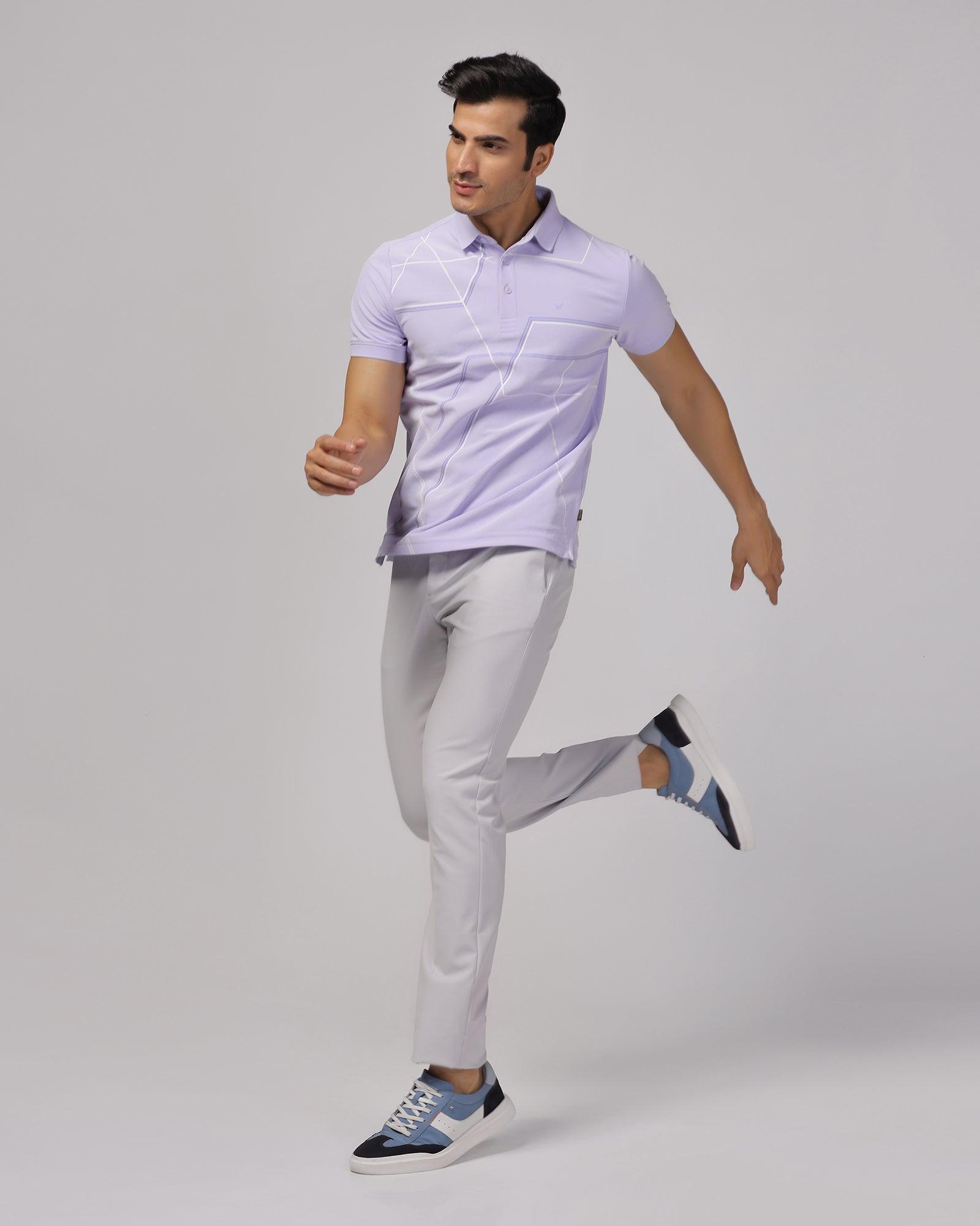 TechPro Slim Fit B-91 Formal Light Grey Solid Trouser - Blackbird - Blackberrys