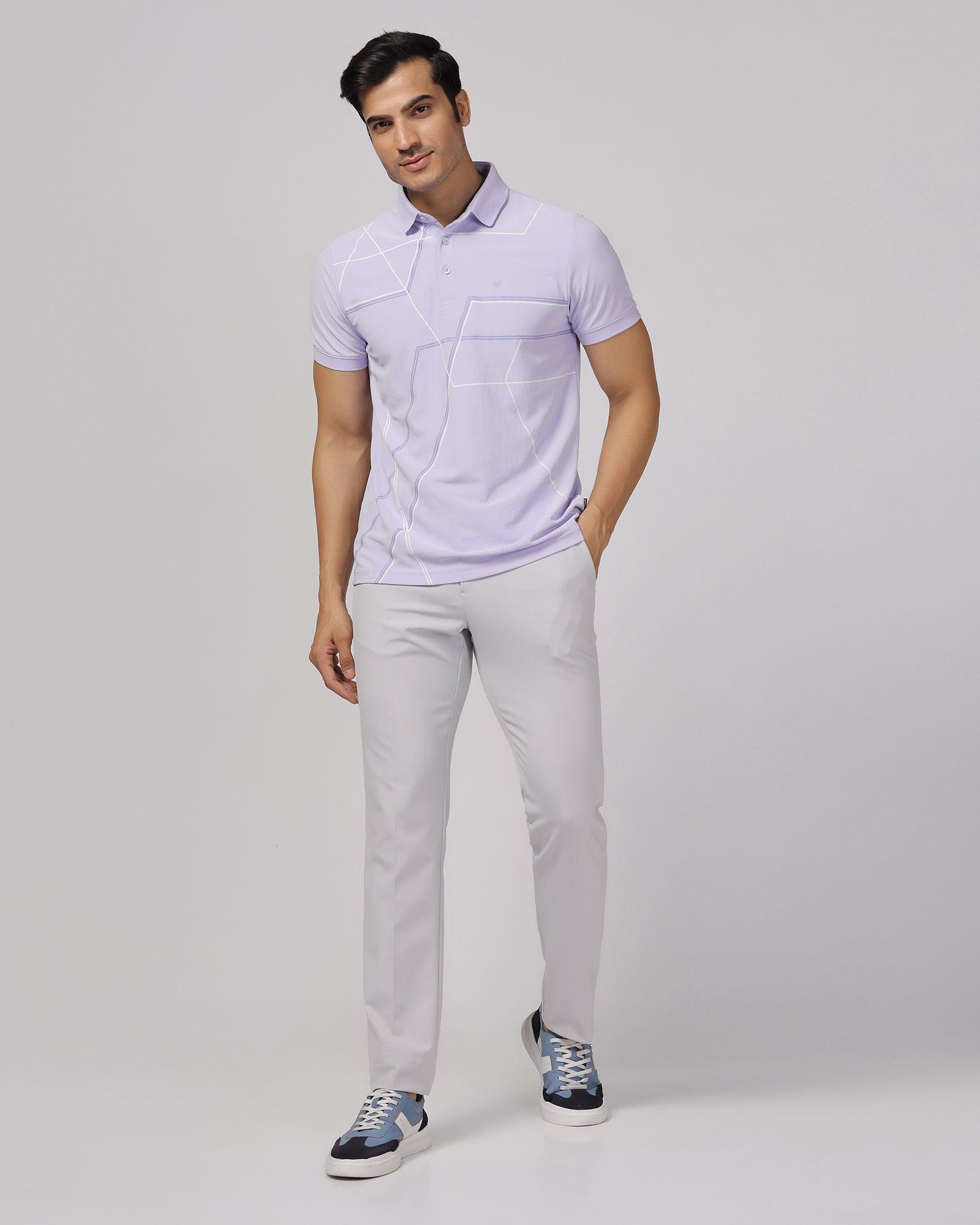 TechPro Slim Fit B-91 Formal Light Grey Solid Trouser - Blackbird - Blackberrys