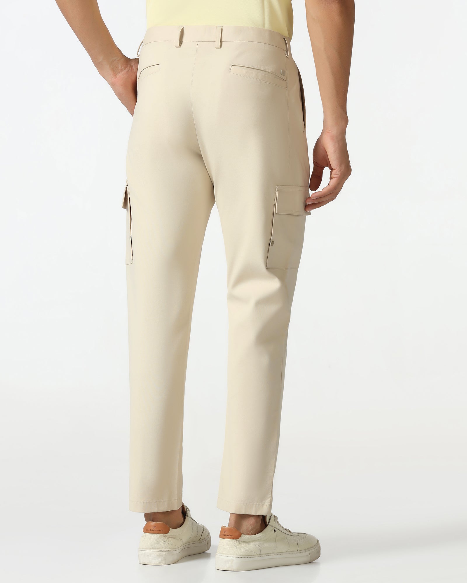 TechPro Sneaker Fit Casual Beige Solid Khakis - Andy