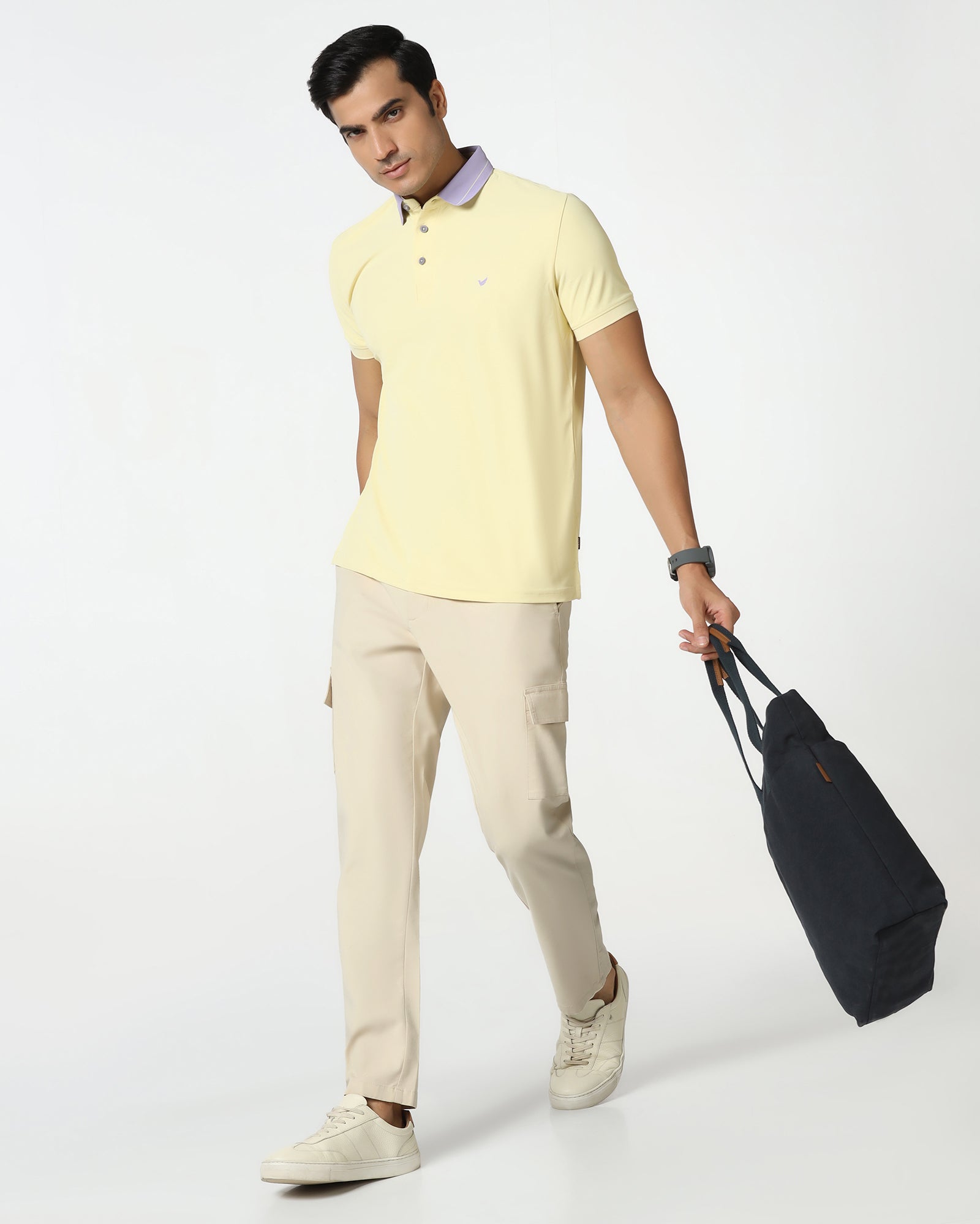 TechPro Sneaker Fit Casual Beige Solid Khakis - Andy