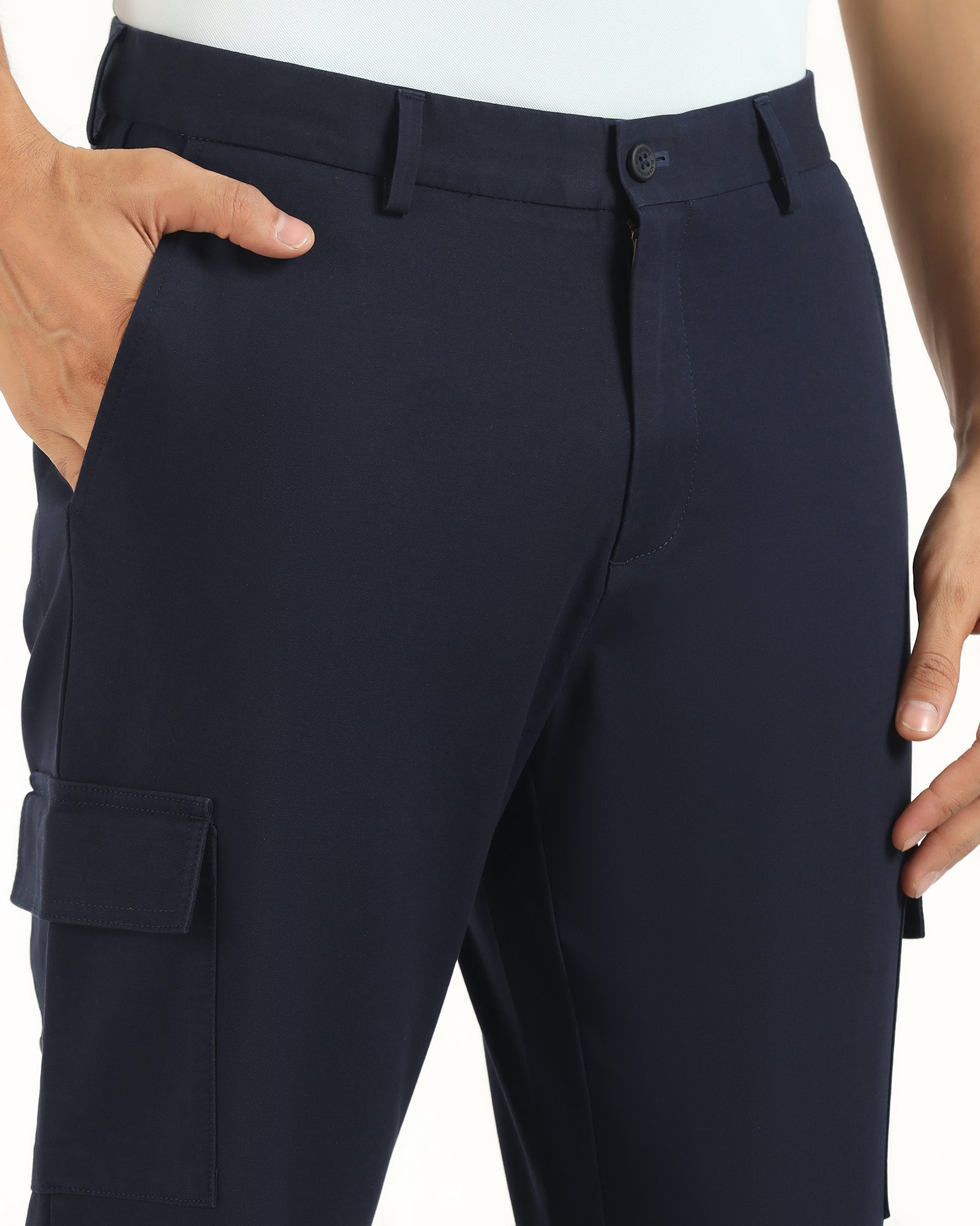 TechPro Sneaker Fit Casual Navy Solid Khakis - Andy