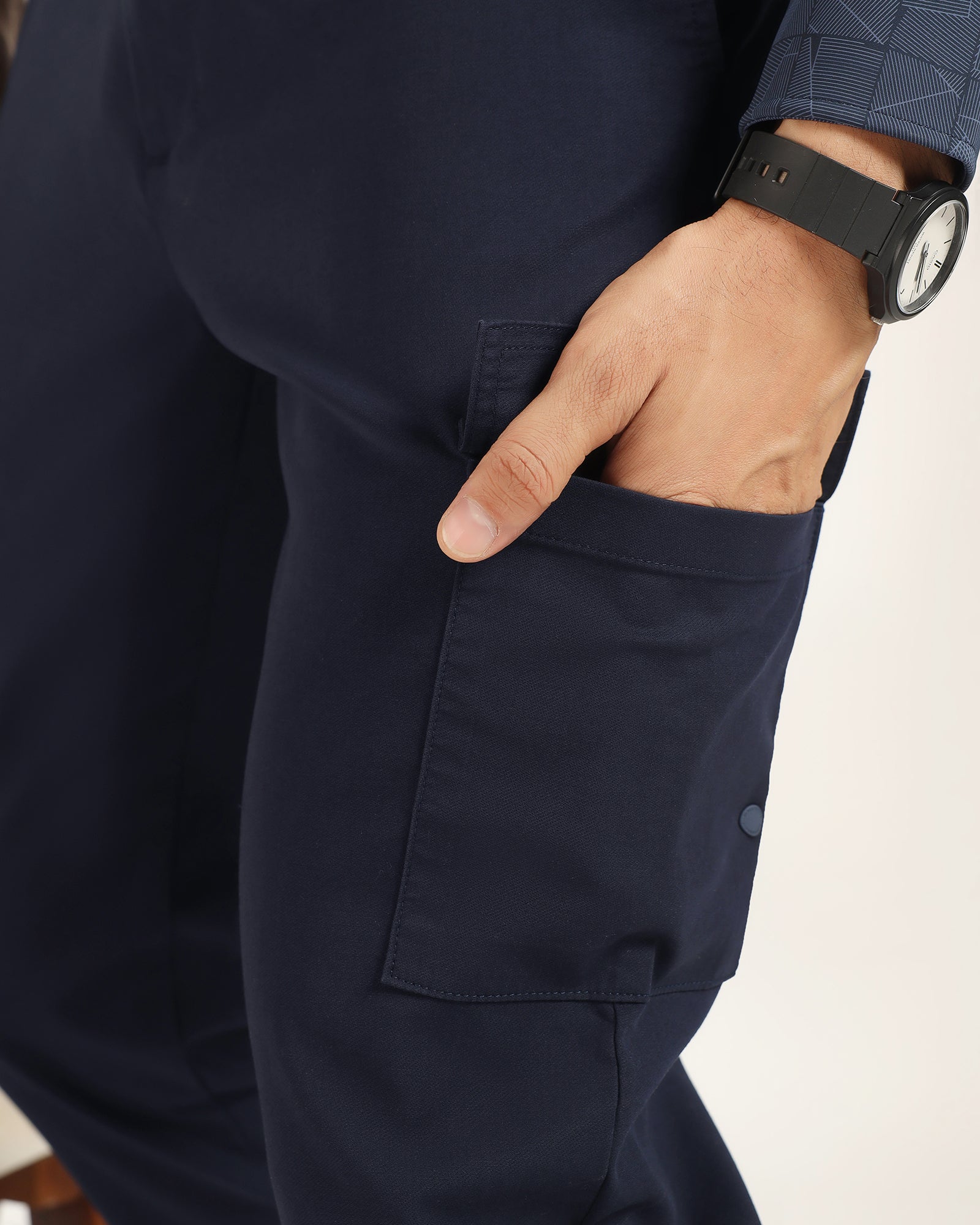 TechPro Sneaker Fit Casual Navy Solid Khakis - Andy