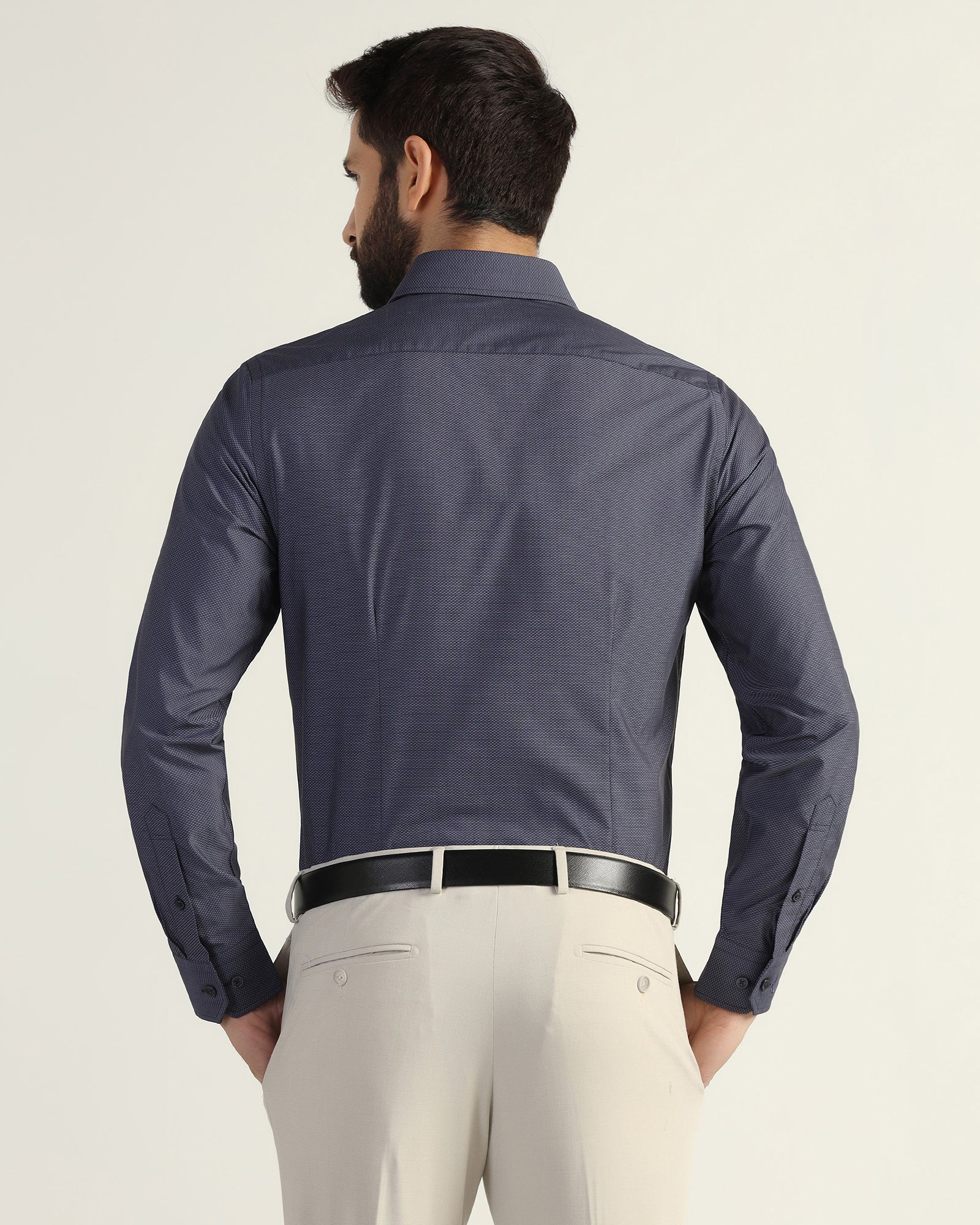 Temp Tech Formal Navy Textured Shirt - Vogue