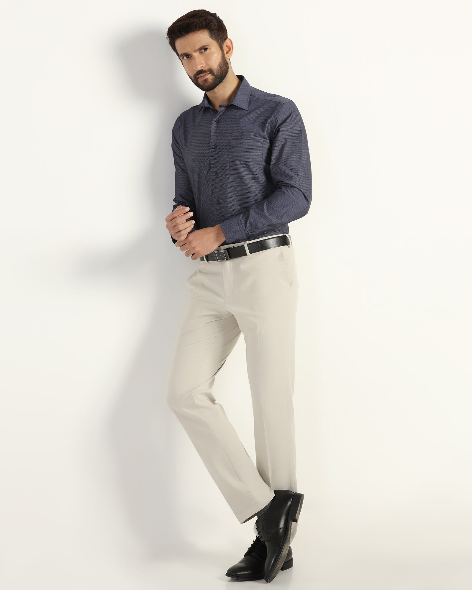 Temp Tech Formal Navy Textured Shirt - Vogue