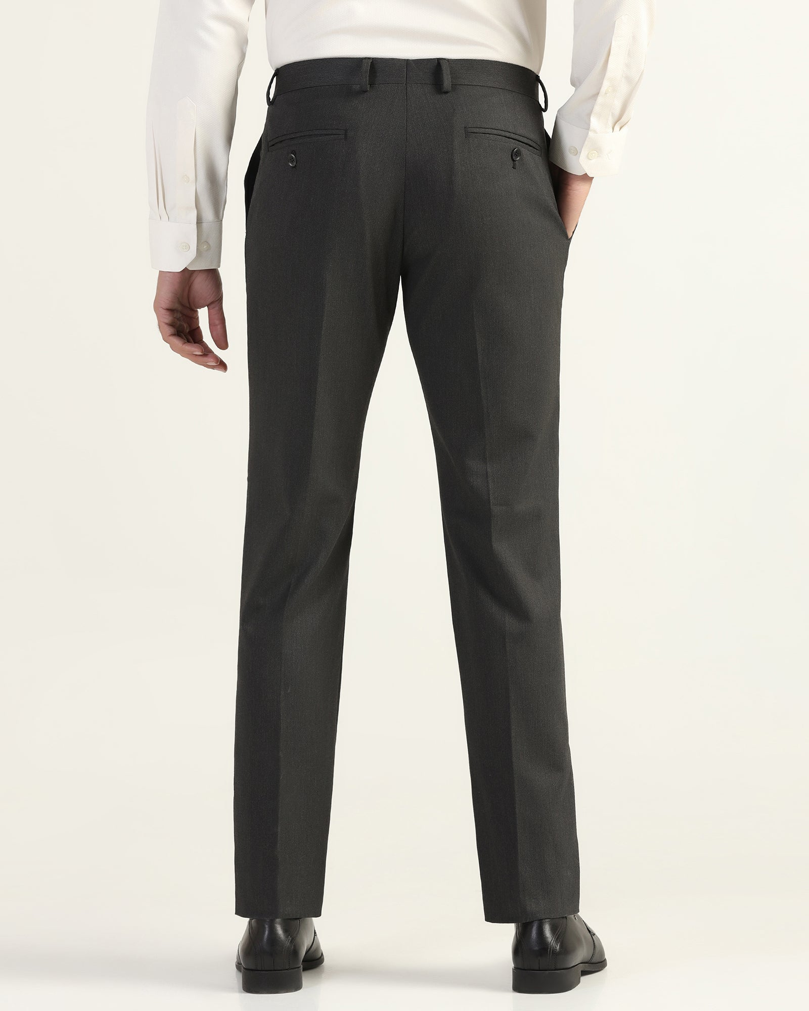 Temp Tech Slim Comfort B-95 Formal Black Textured Trouser - Iceberg