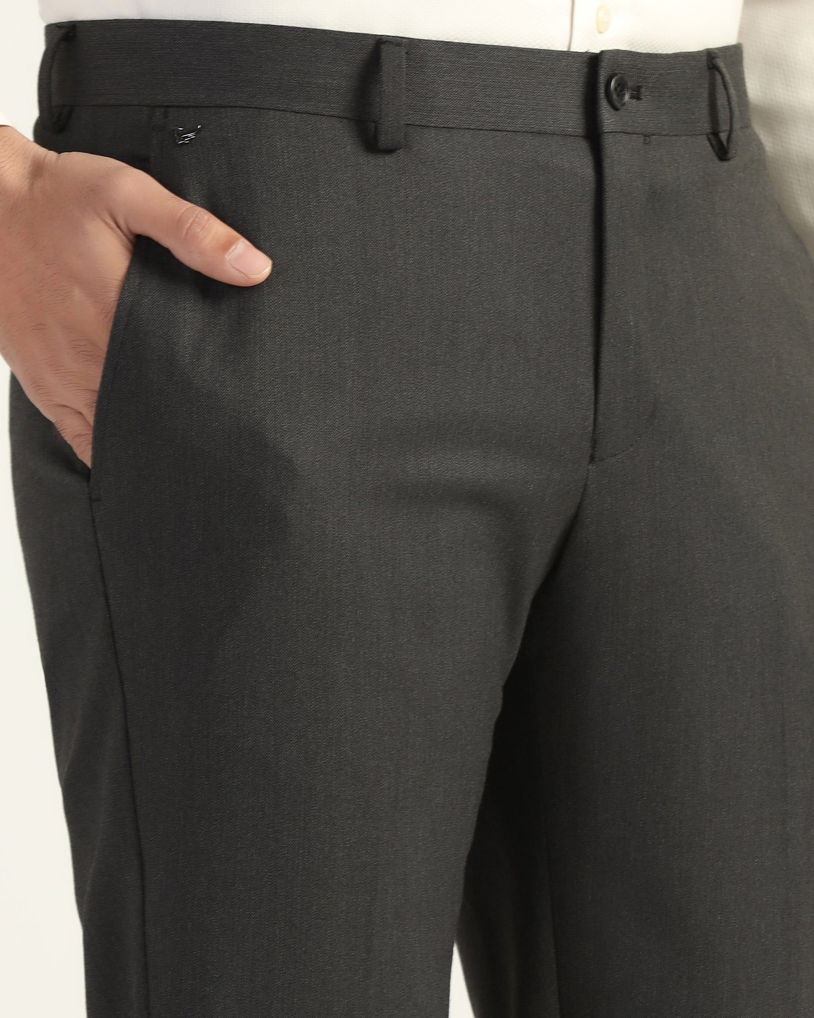 Temp Tech Slim Comfort B-95 Formal Black Textured Trouser - Iceberg