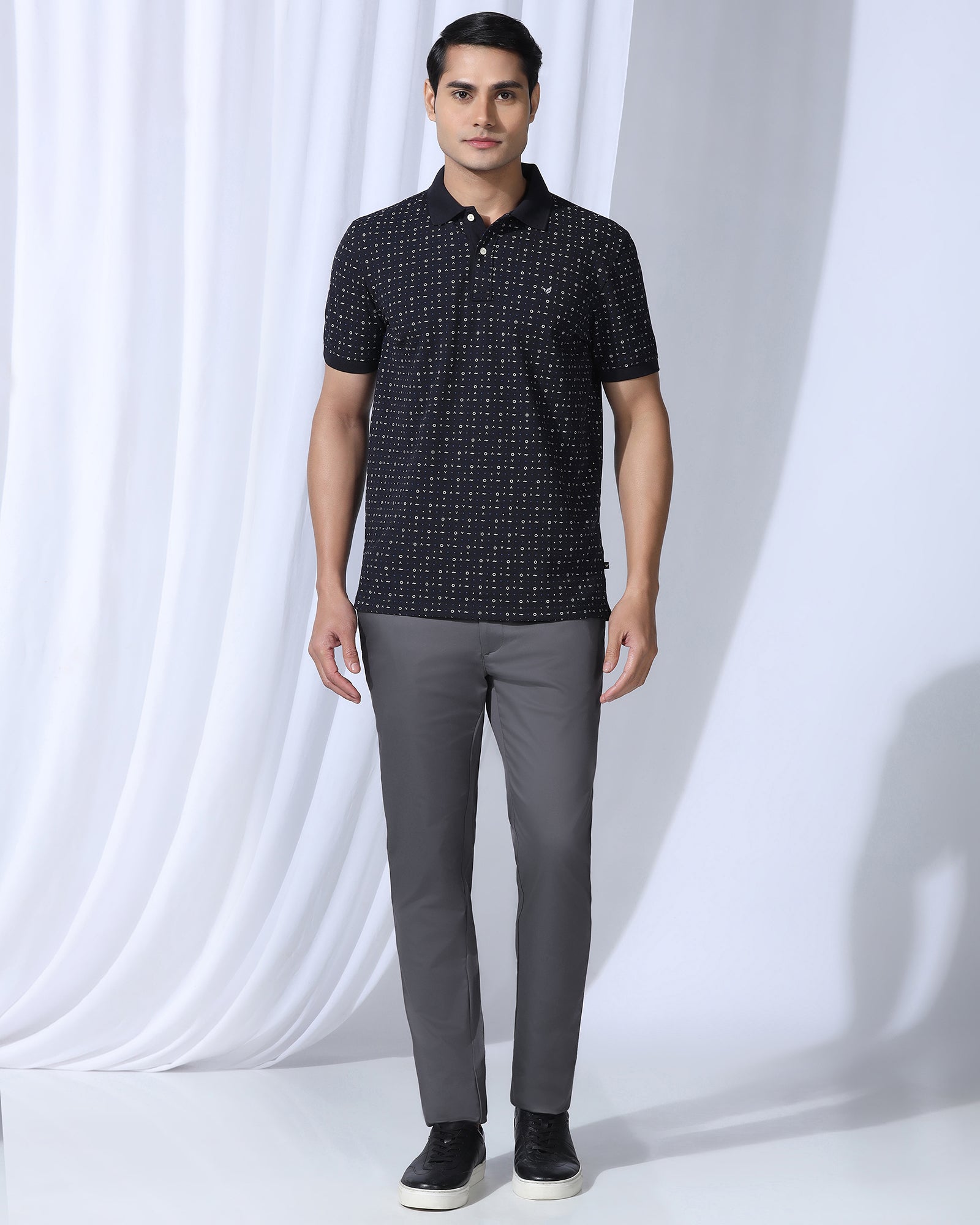 Temp Tech Slim Fit B-91 Casual Grey Solid Khakis - Peter