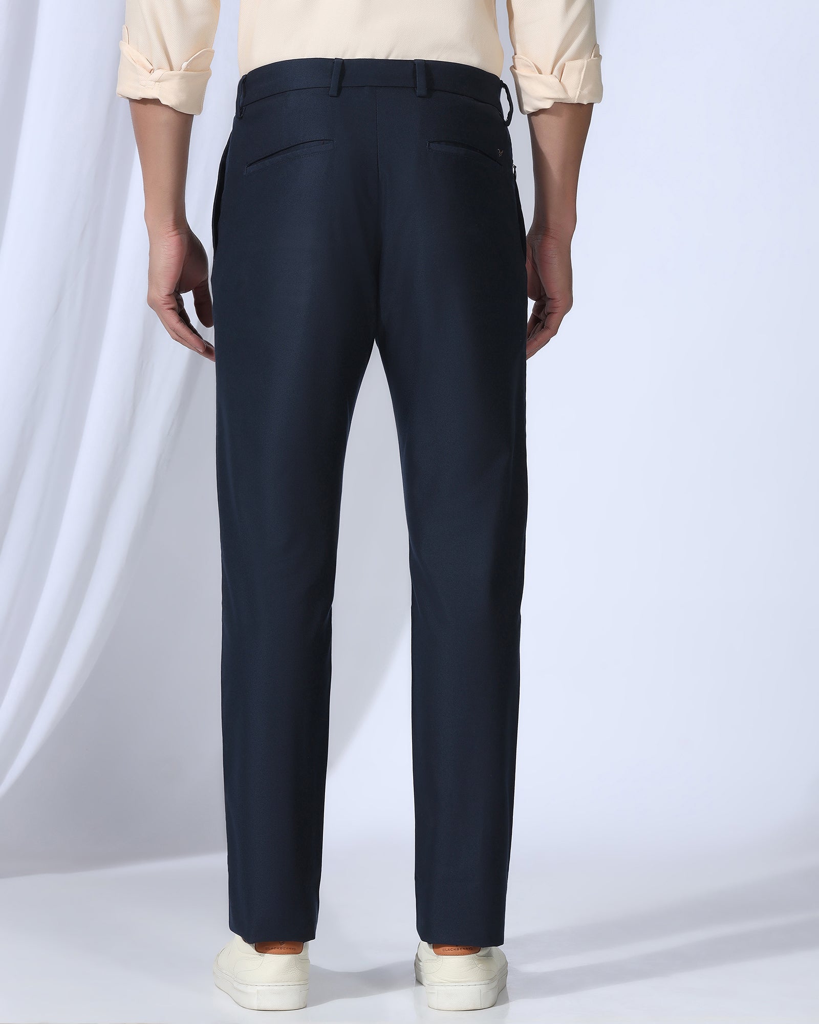 Temp Tech Sneaker Fit Casual Navy Textured Khakis - Blake