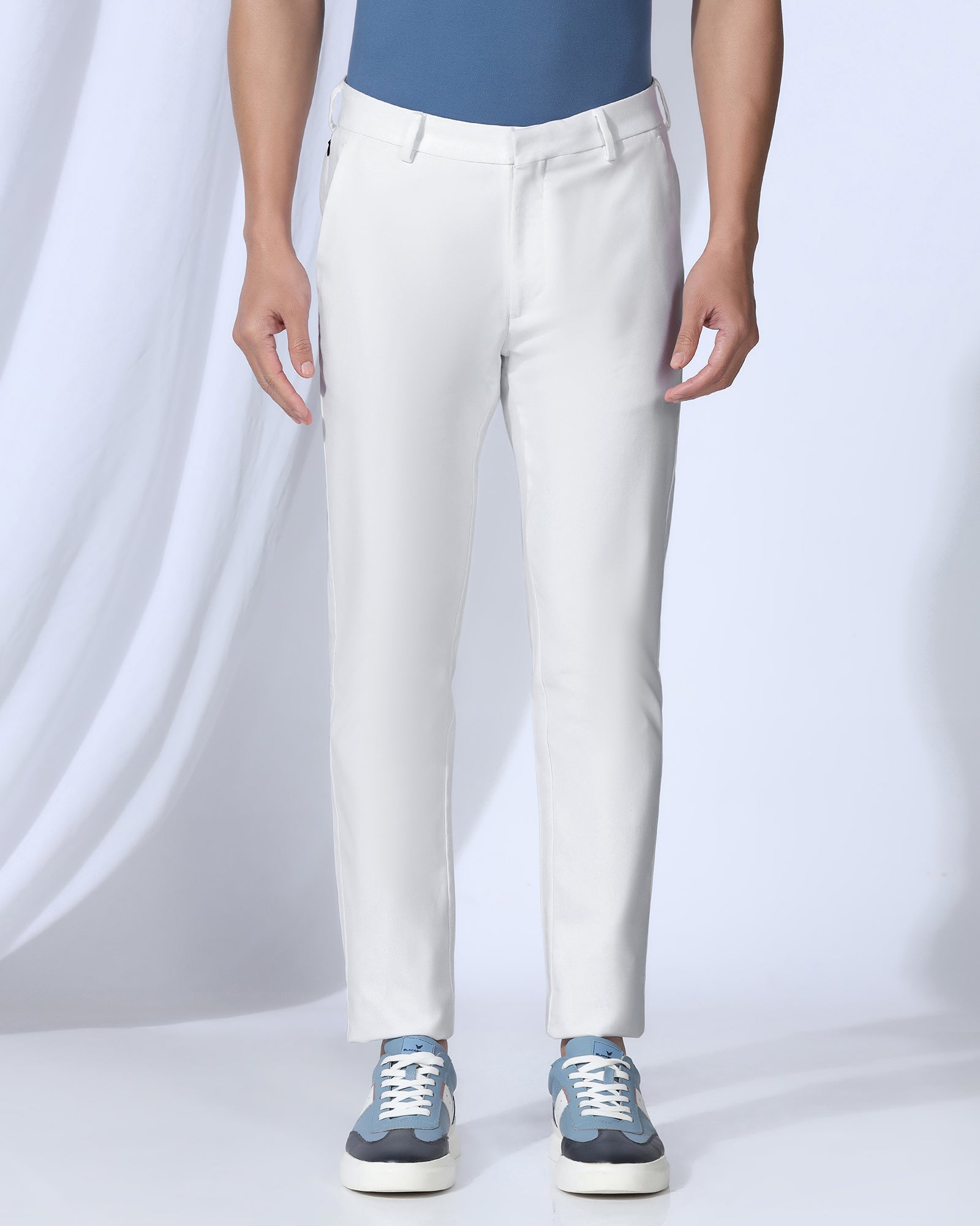 Temp Tech Sneaker Fit Casual White Textured Khakis - Blake