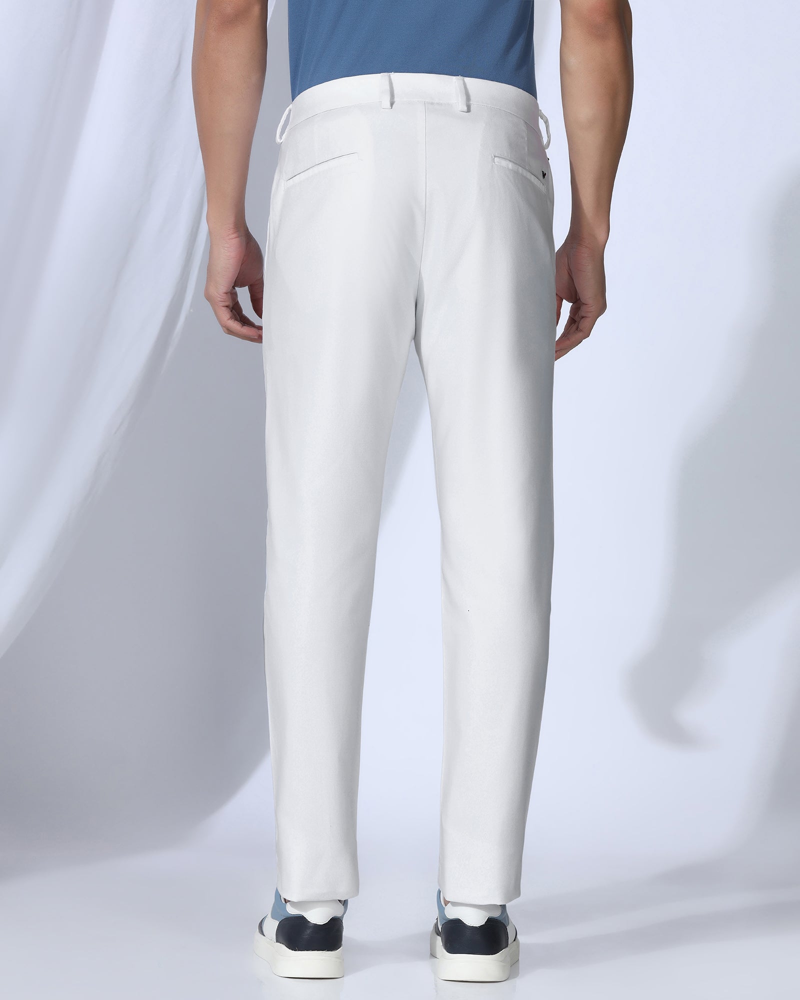 Temp Tech Sneaker Fit Casual White Textured Khakis - Blake