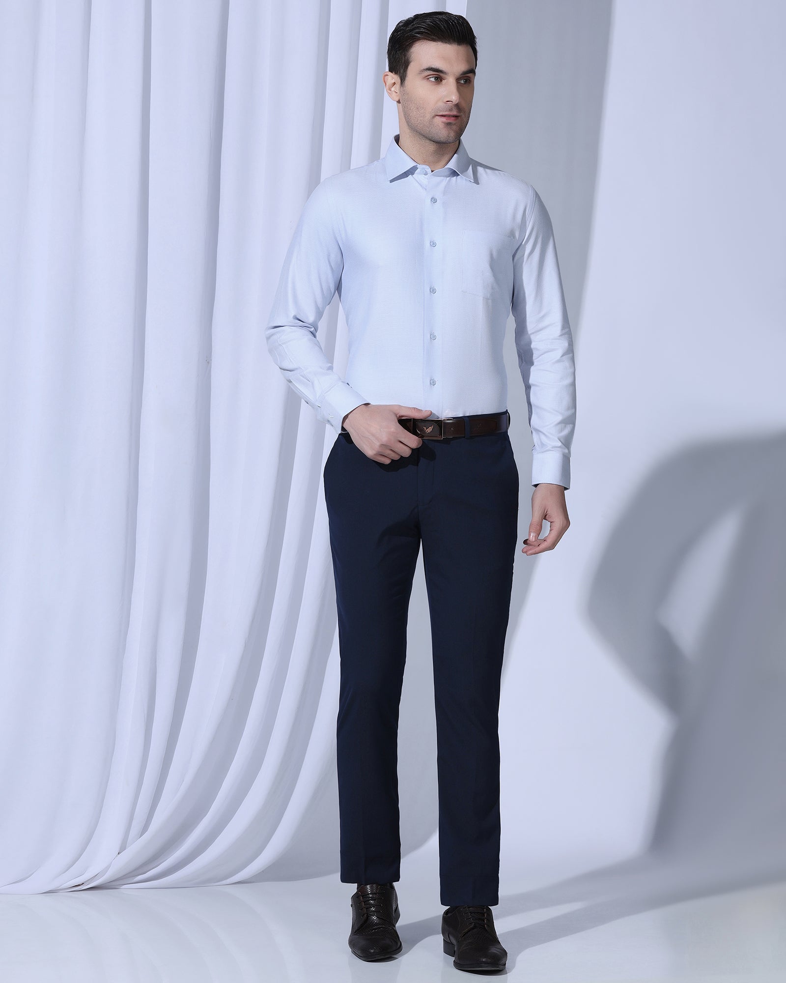 Temp Tech Formal Blue Textured Shirt - Revolve