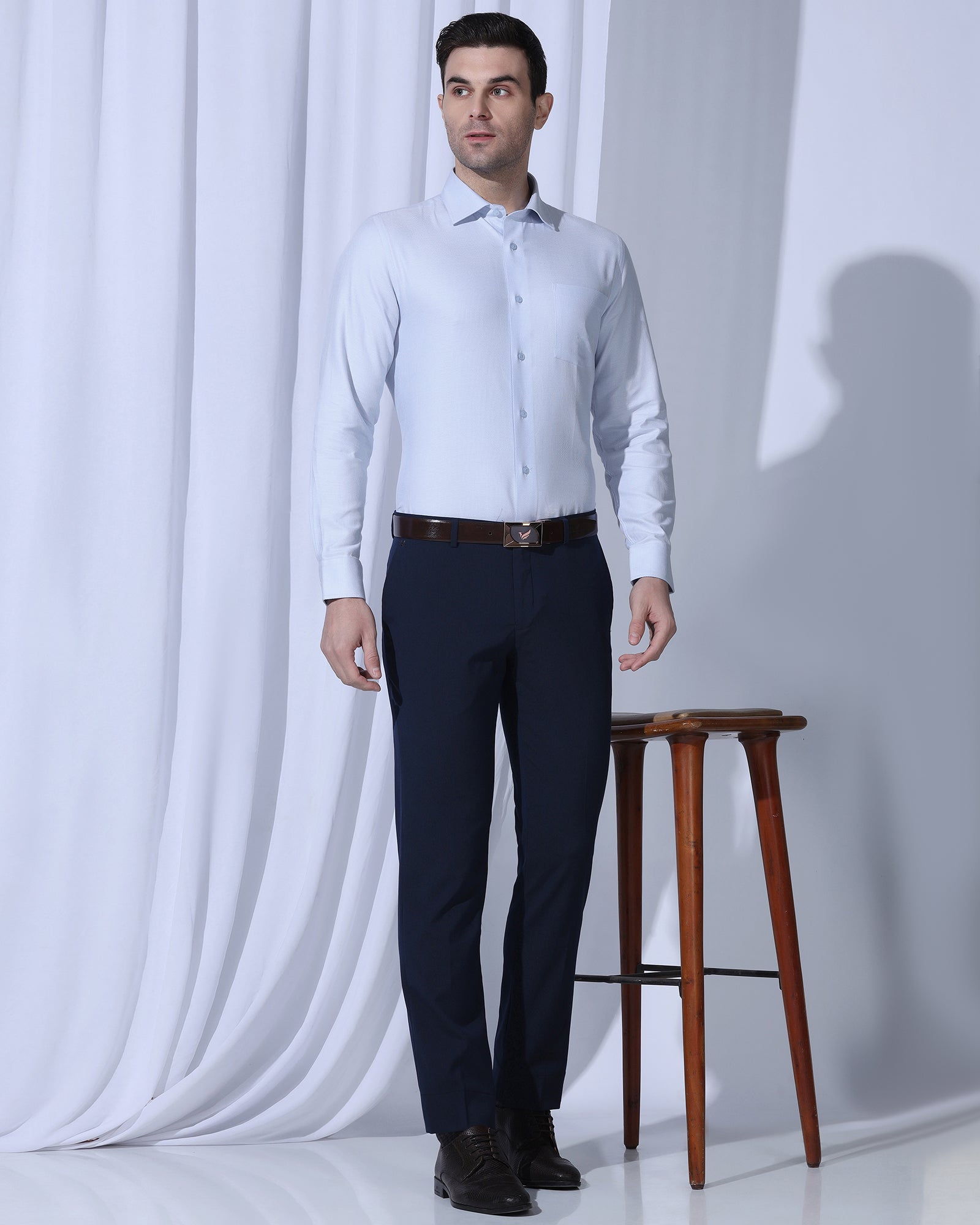 Temp Tech Formal Blue Textured Shirt - Revolve