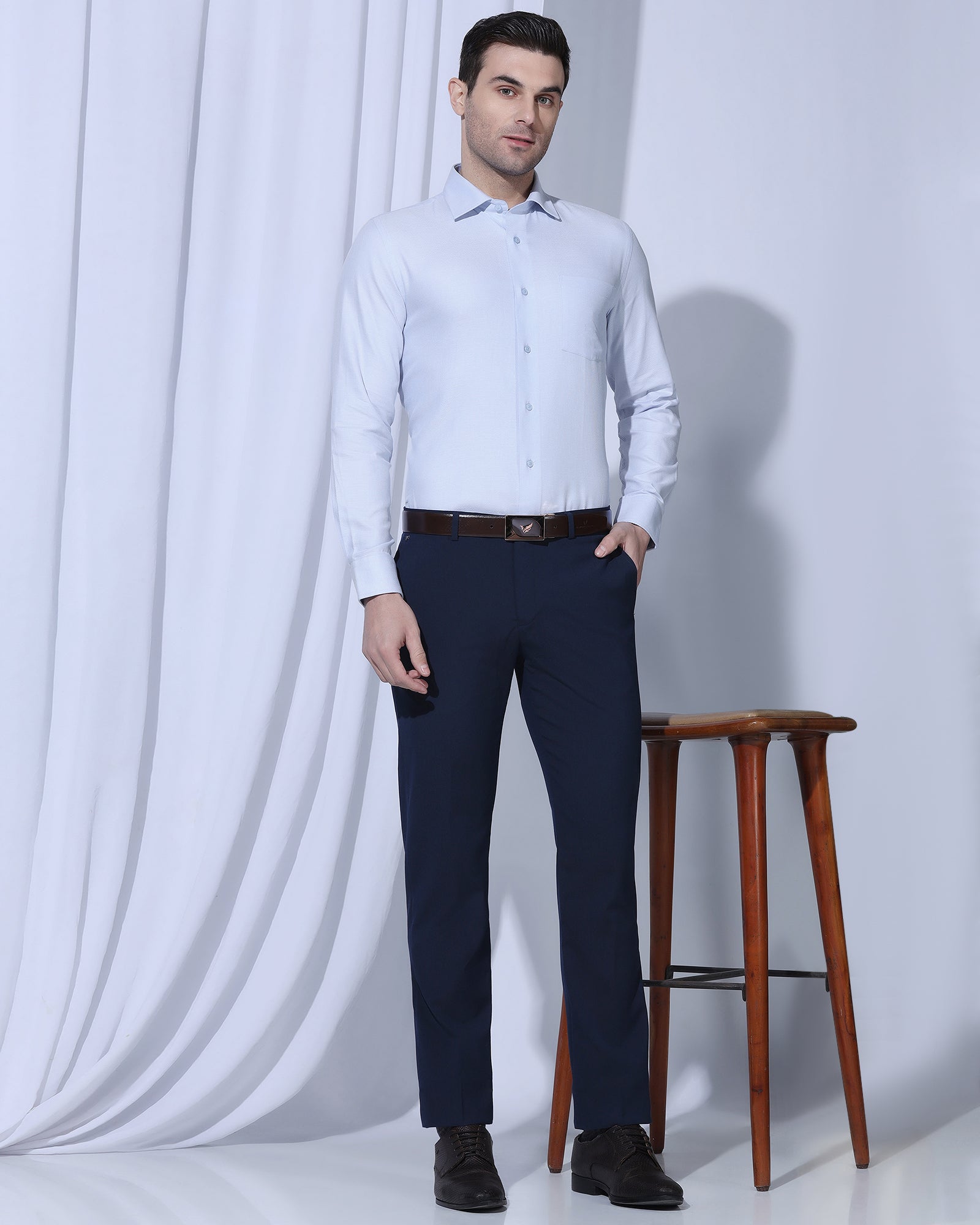 Temp Tech Formal Blue Textured Shirt - Revolve