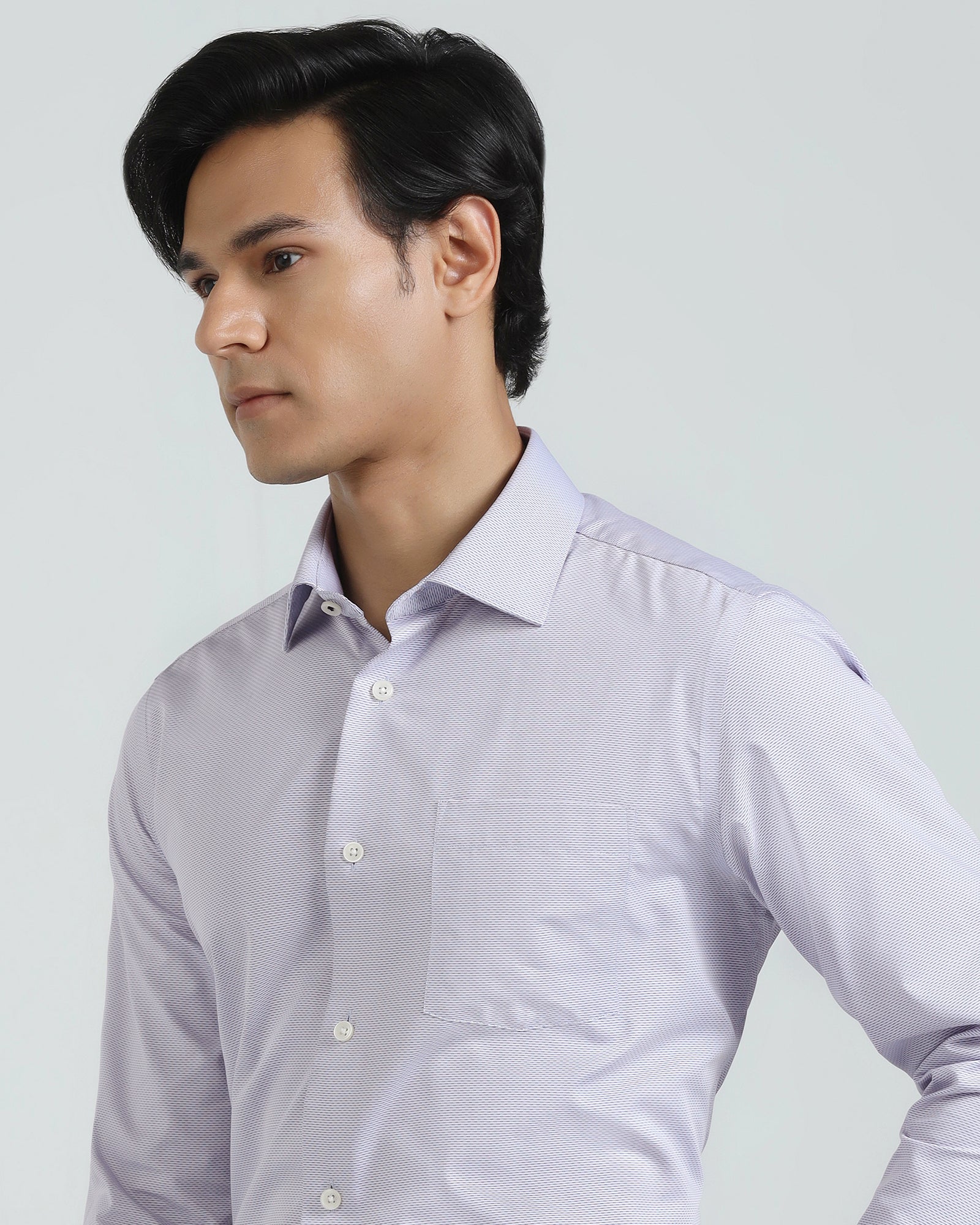 Temp Tech Formal Blue Textured Shirt - Vogue