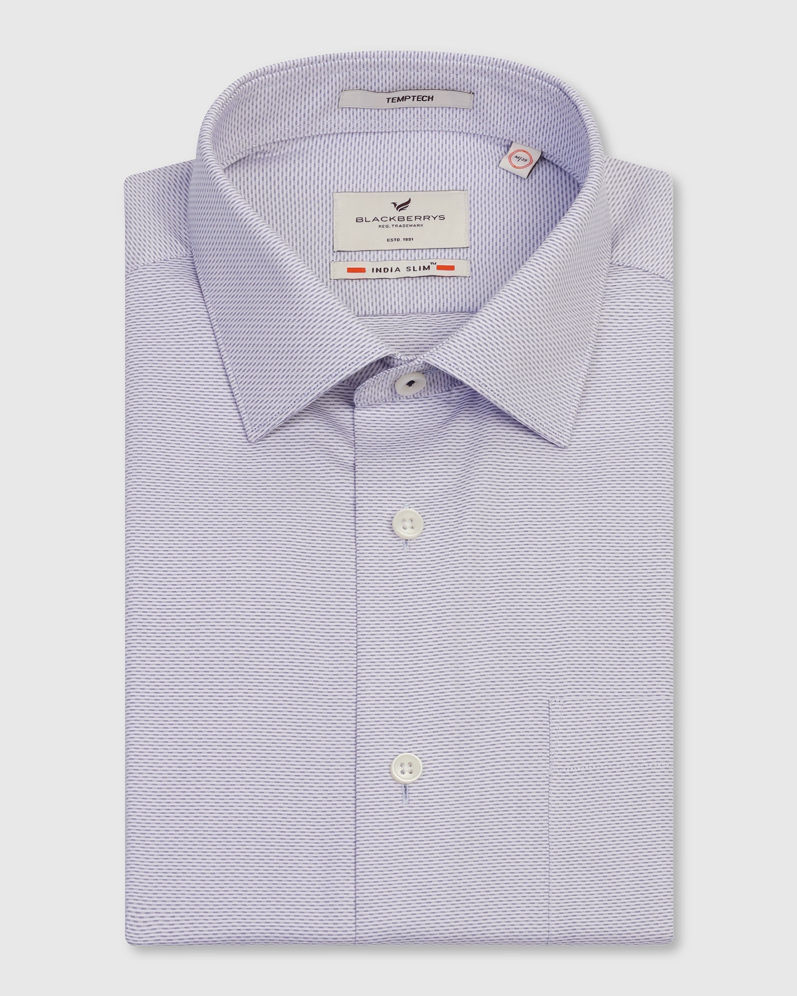 Temp Tech Formal Blue Textured Shirt - Vogue