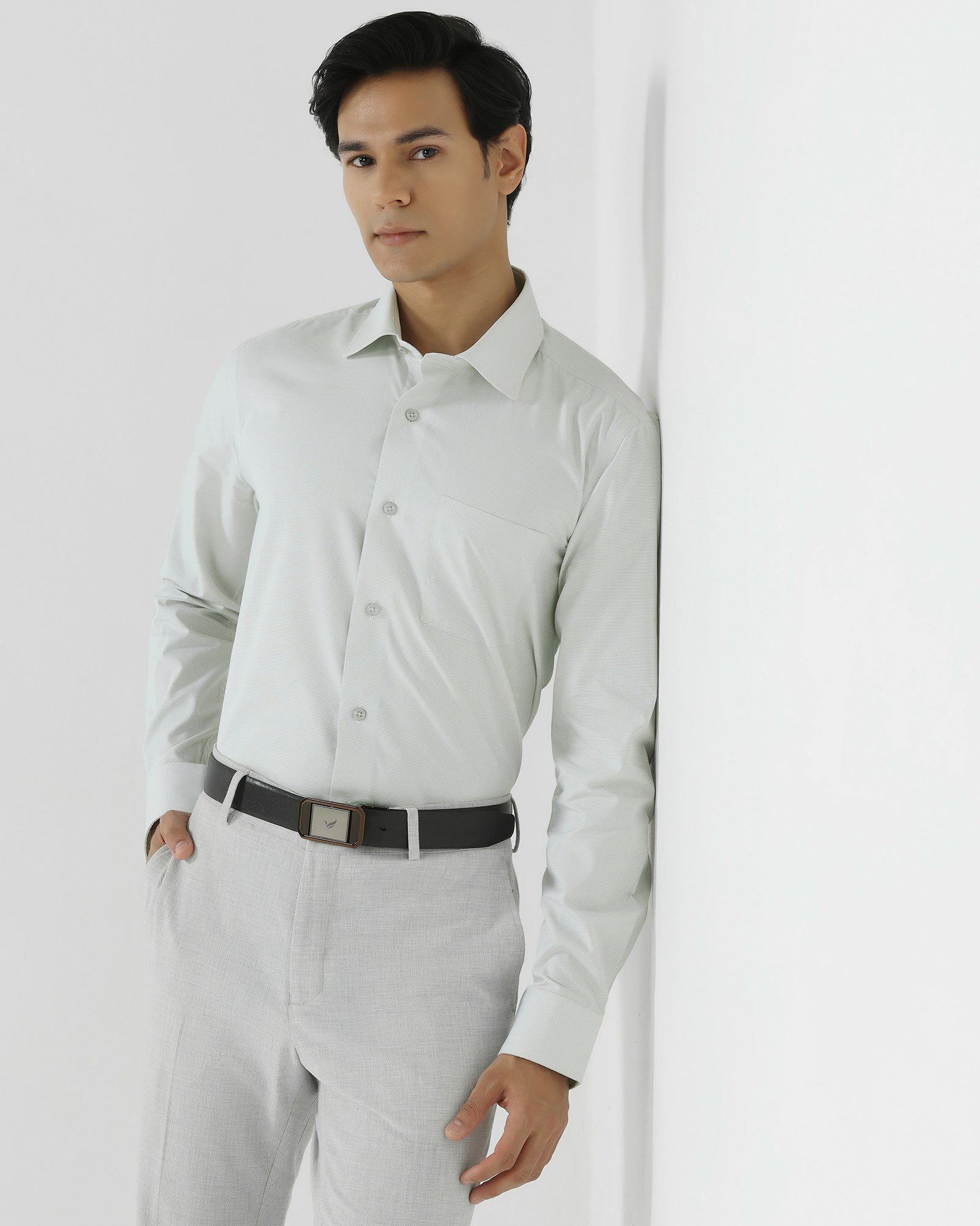 Temp Tech Formal Mint Textured Shirt - Vogue