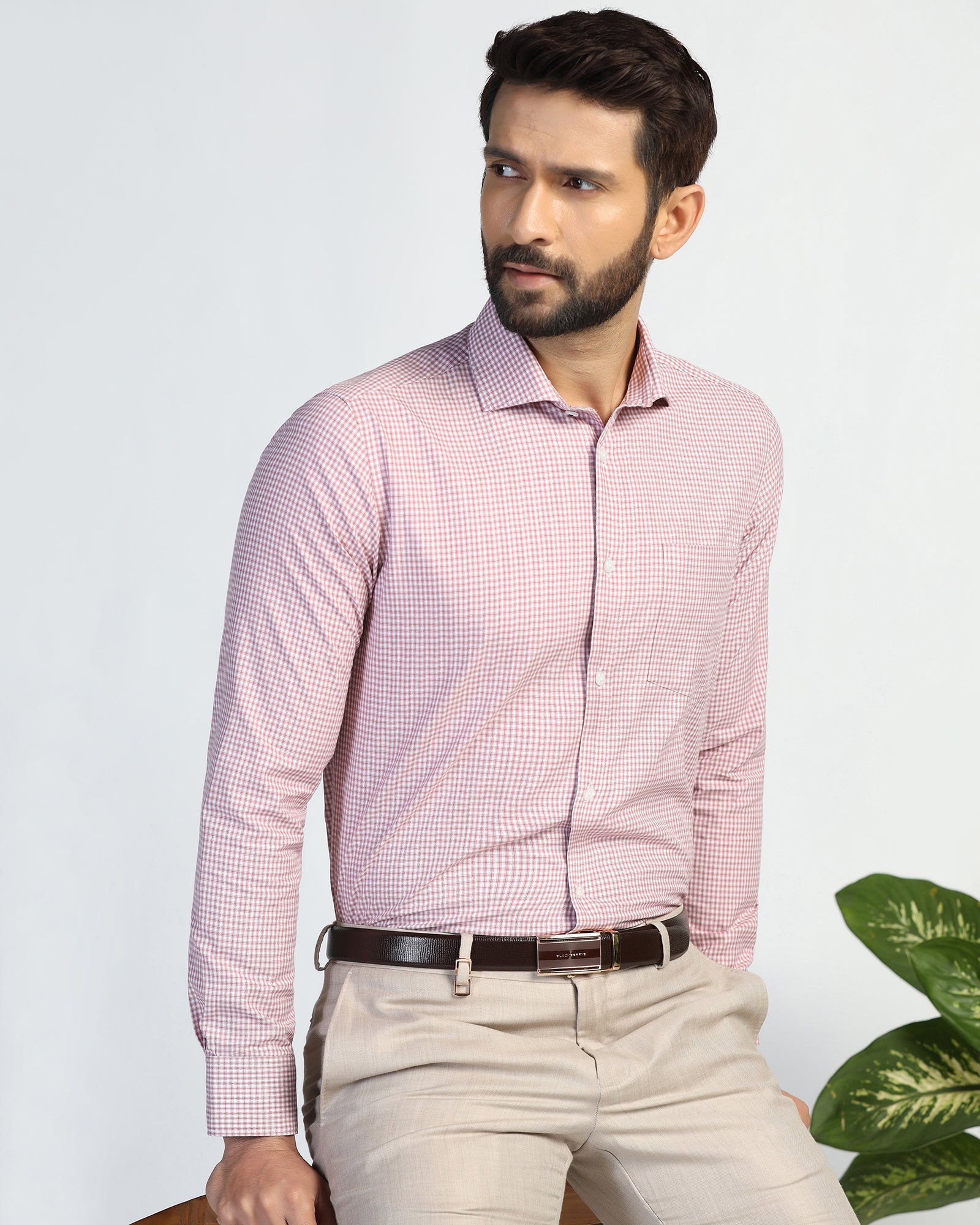 Temp Tech Formal Red Check Shirt - Vertigo