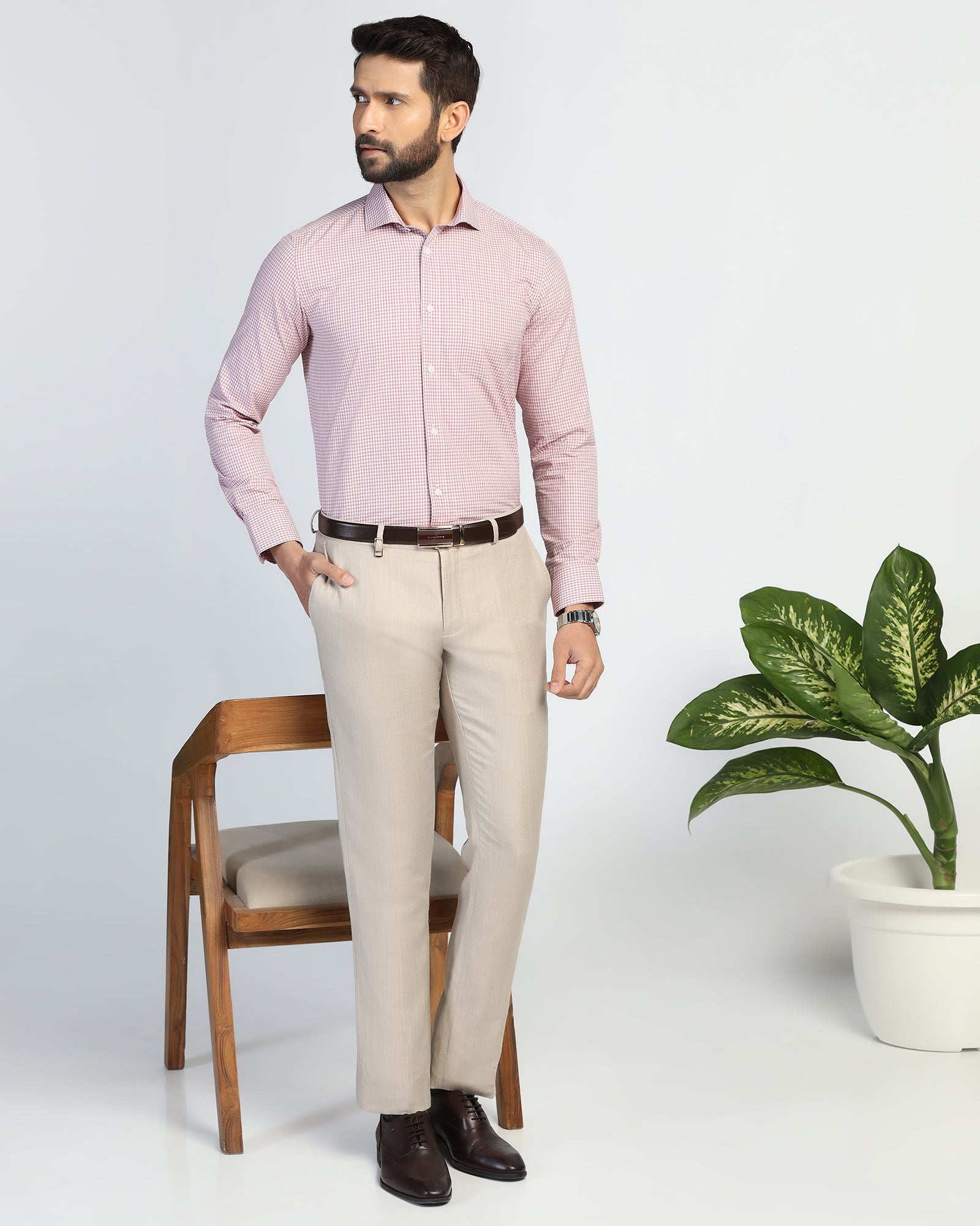 Temp Tech Formal Red Check Shirt - Vertigo