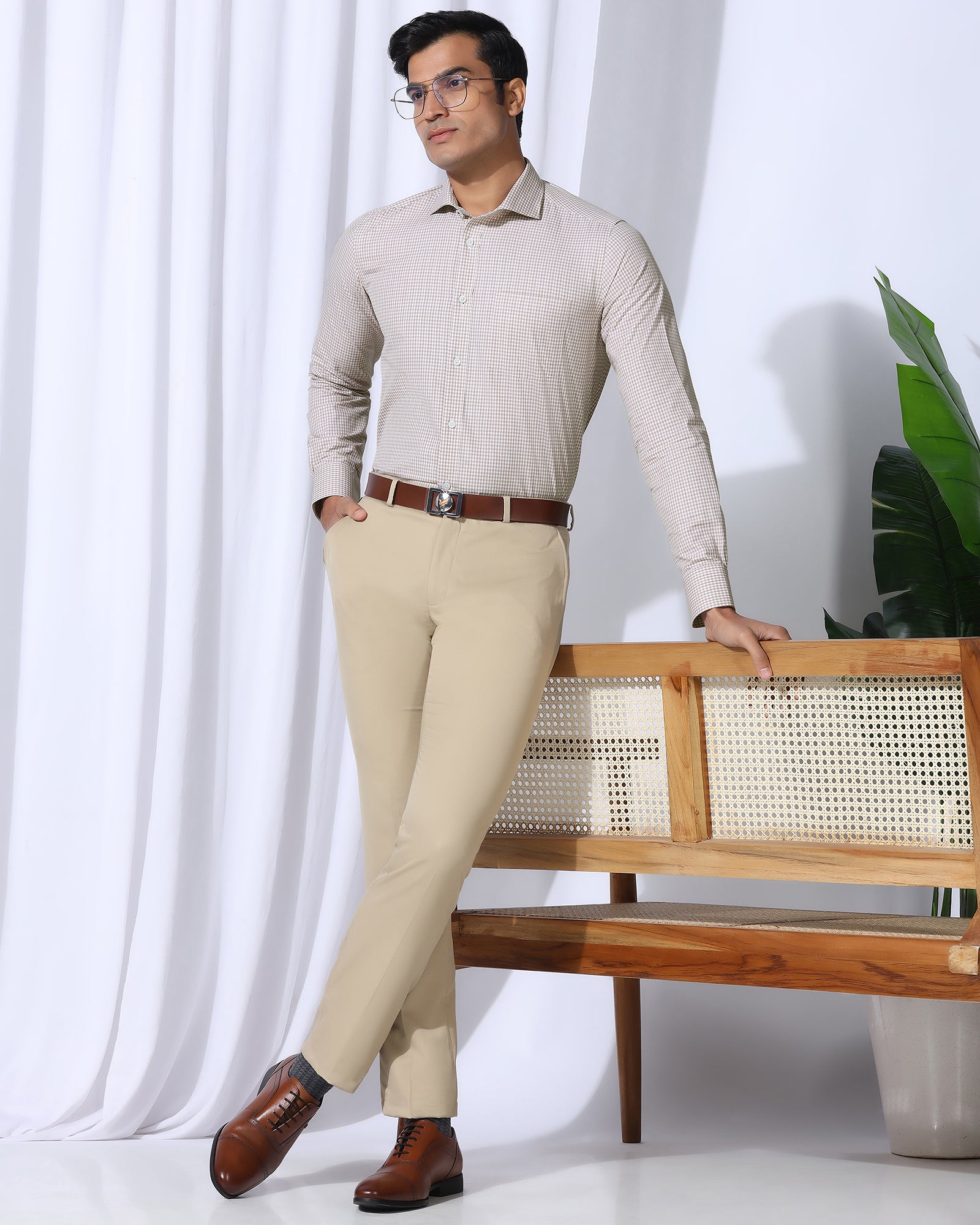 Temp Tech Formal Yellow Check Shirt - Vertigo