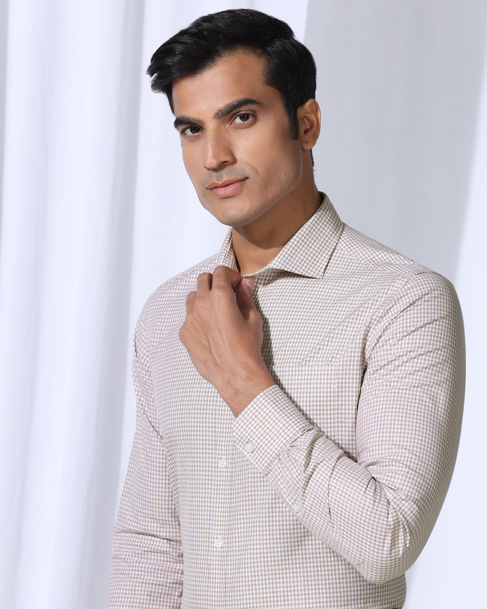 Temp Tech Formal Yellow Check Shirt - Vertigo