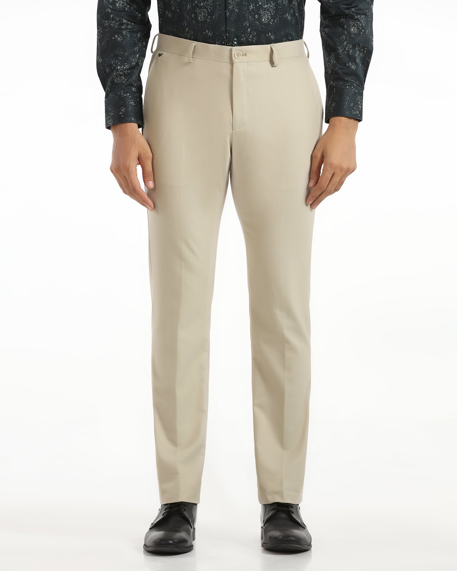 Temp Tech Slim Comfort B-95 Formal Beige Textured Trouser - Iceberg