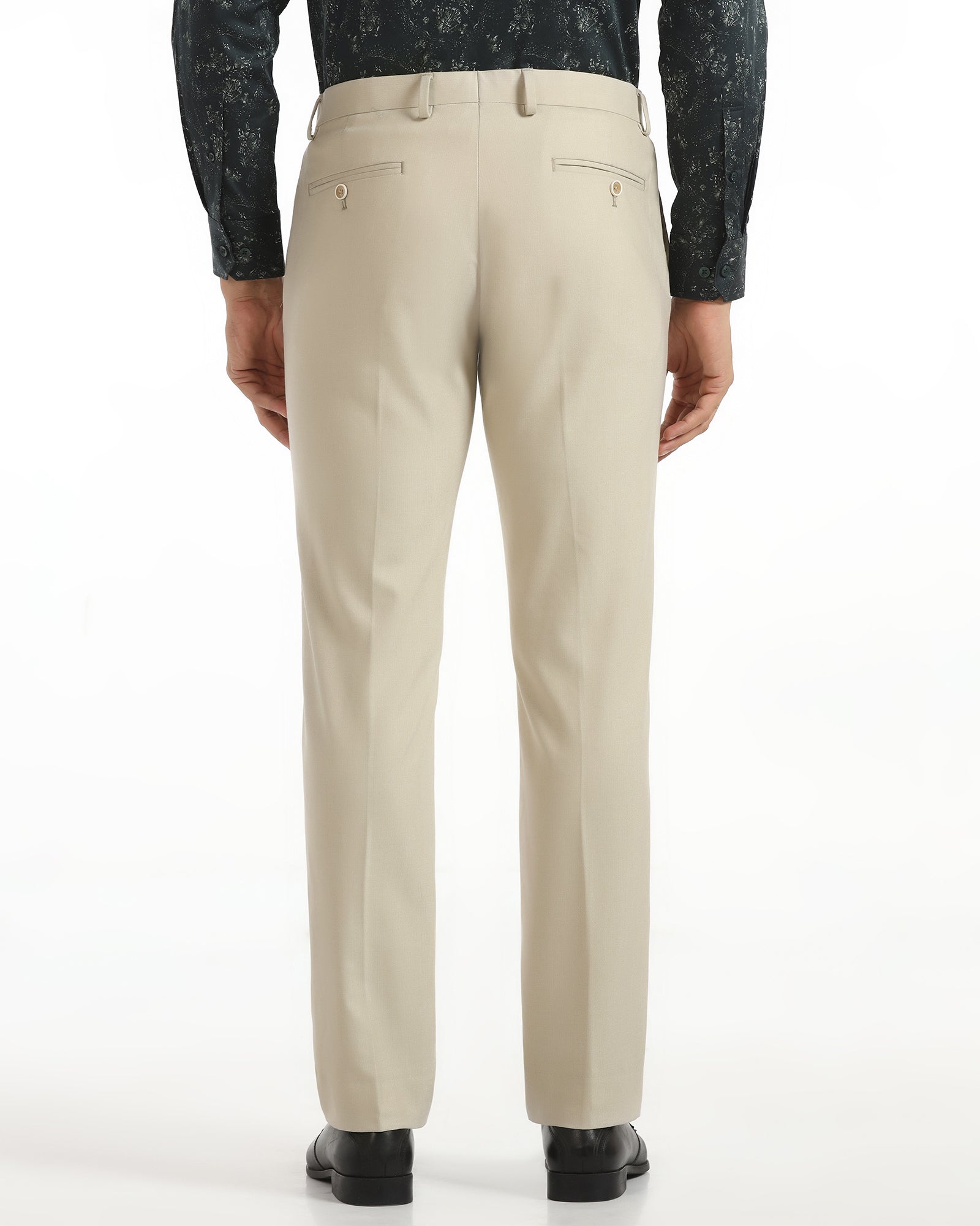 Temp Tech Slim Comfort B-95 Formal Beige Textured Trouser - Iceberg