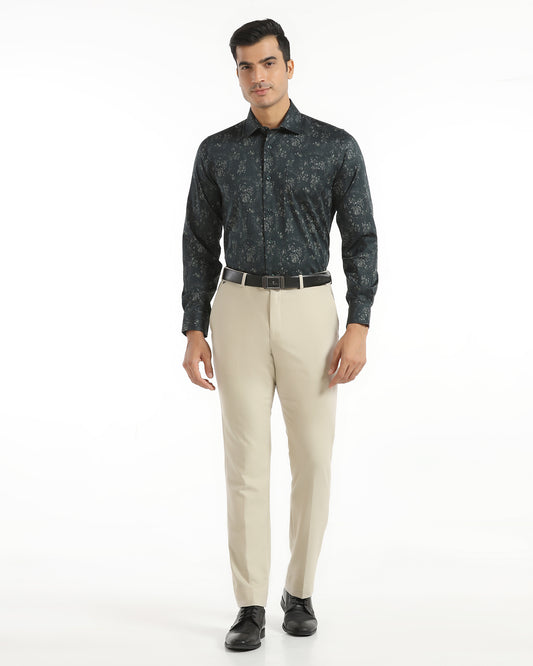 Temp Tech Slim Comfort B-95 Formal Beige Textured Trouser - Iceberg