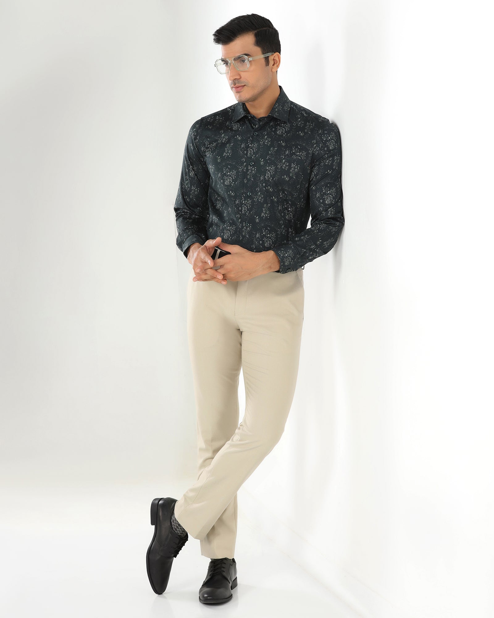 Temp Tech Slim Comfort B-95 Formal Beige Textured Trouser - Iceberg