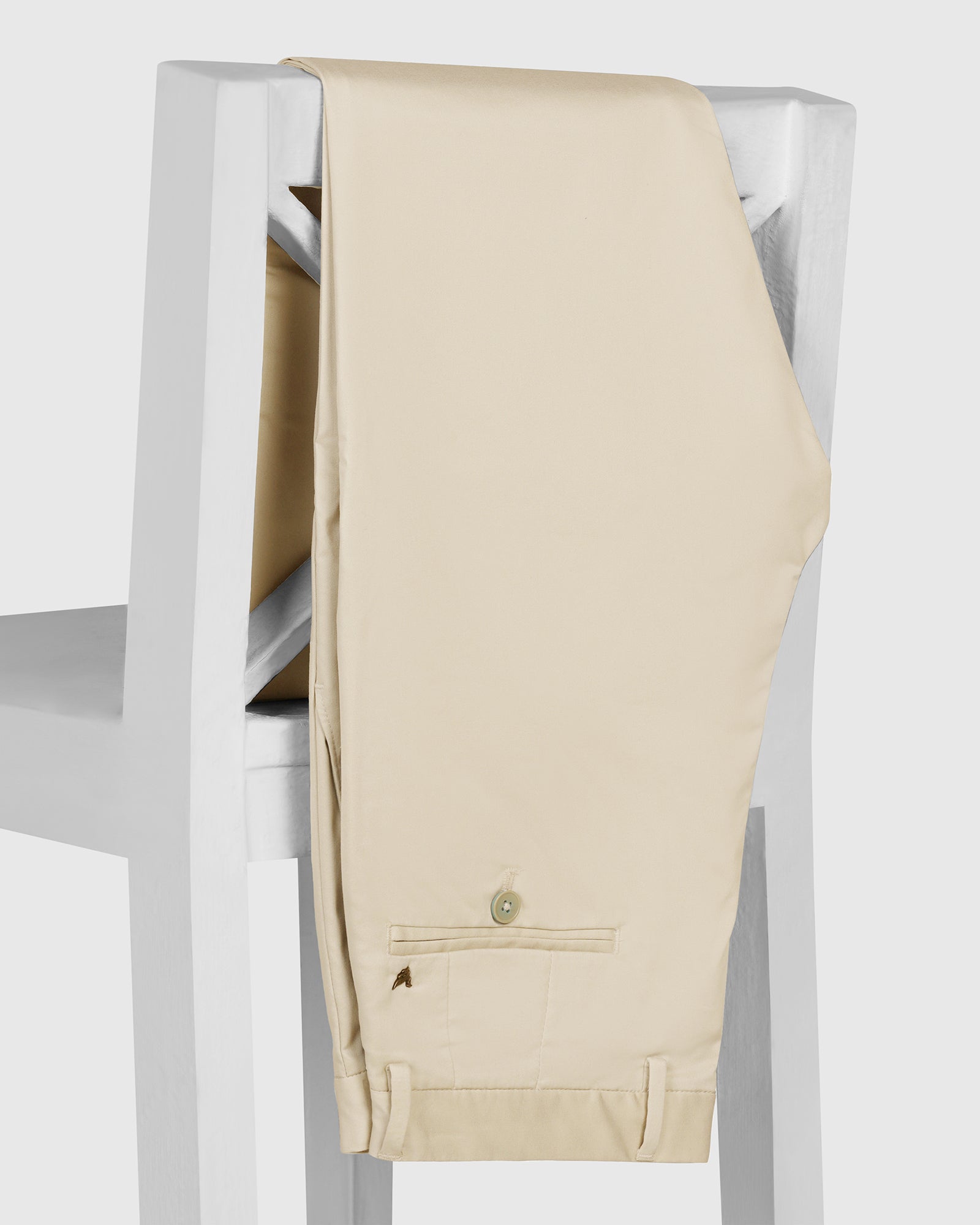 Temp Tech Slim Fit B-91 Casual Beige Solid Khakis - Peter