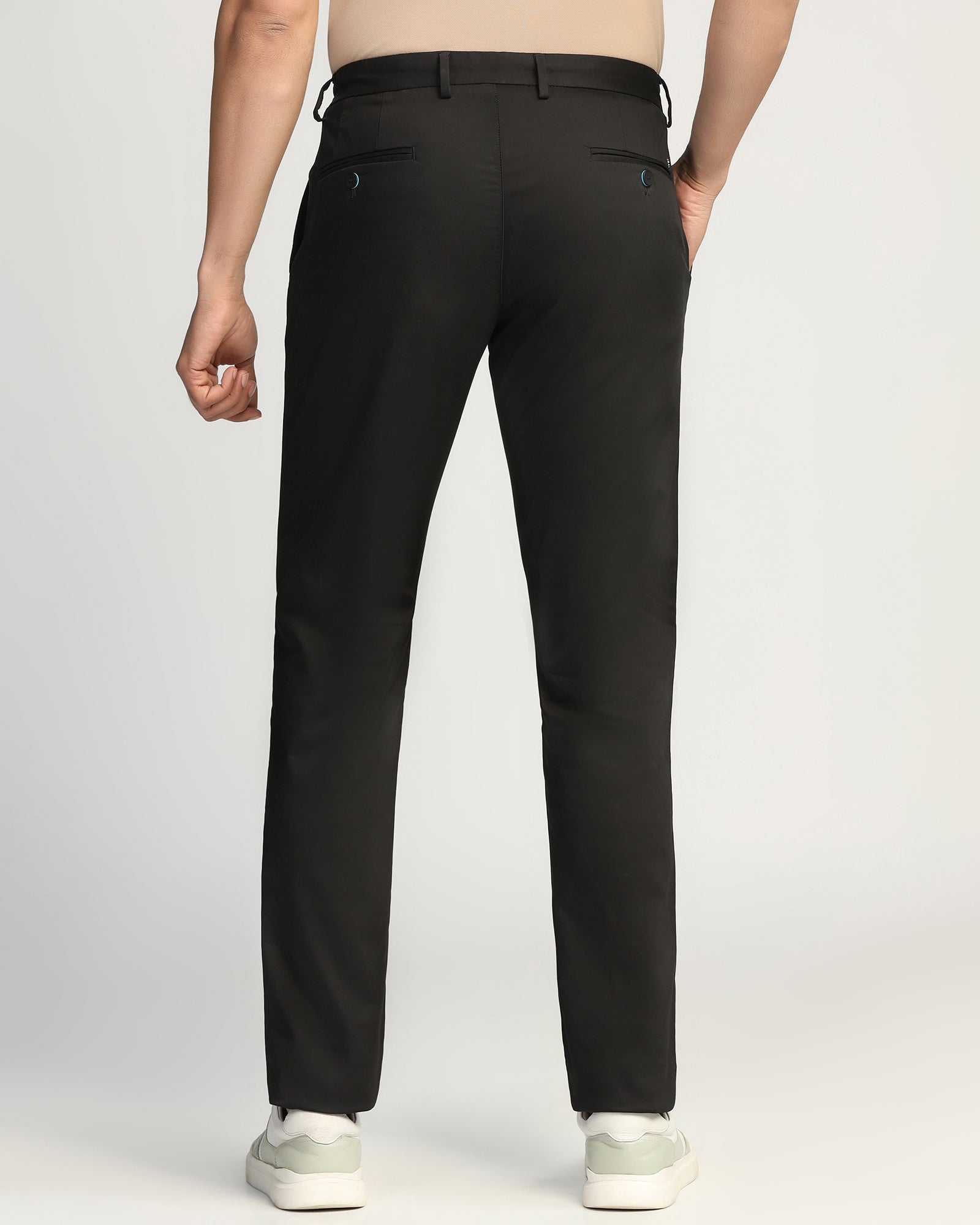 Temp Tech Slim Fit B-91 Casual Black Solid Khakis - Peter