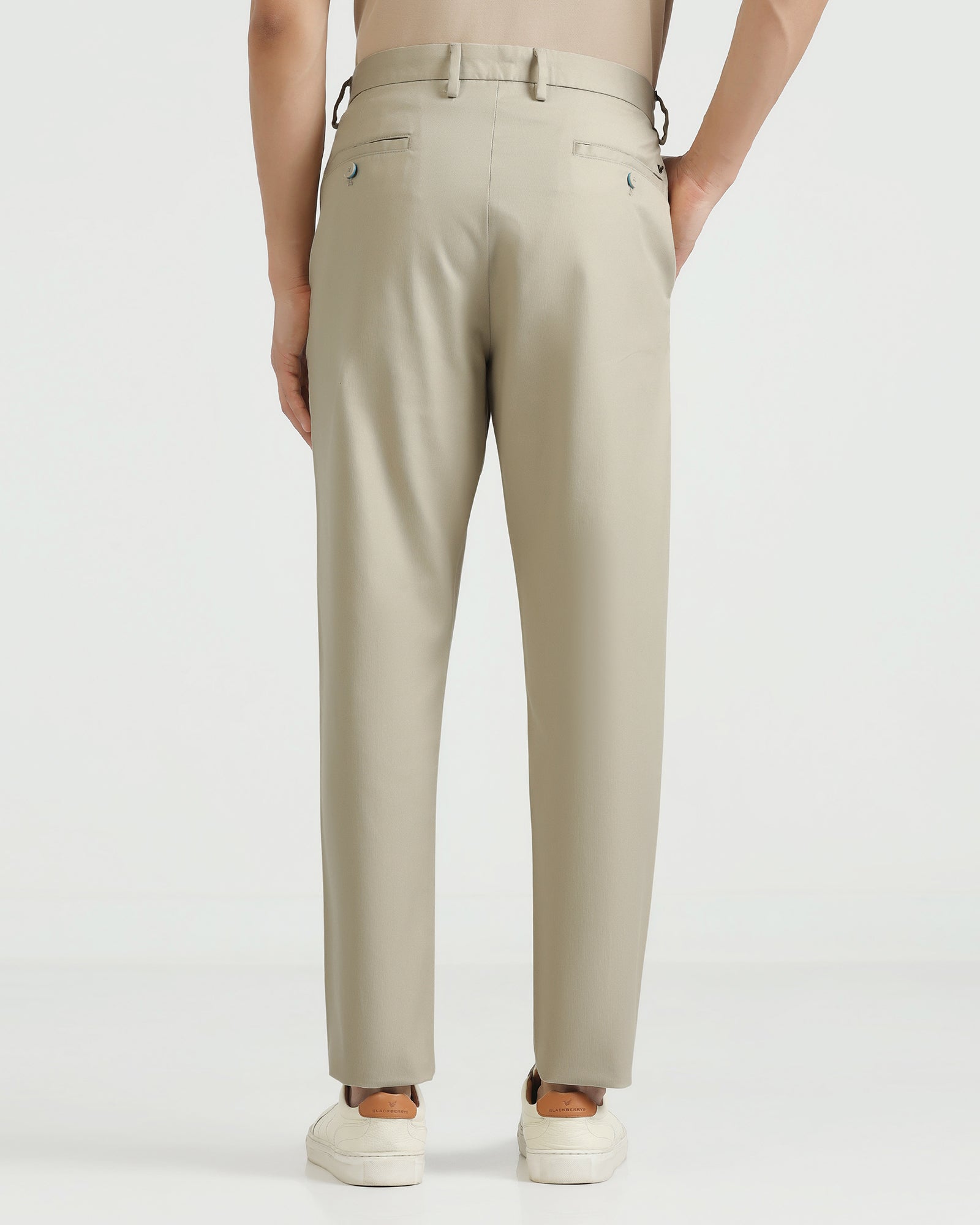 Temp Tech Sneaker Fit Casual Beige Textured Khakis - Blake