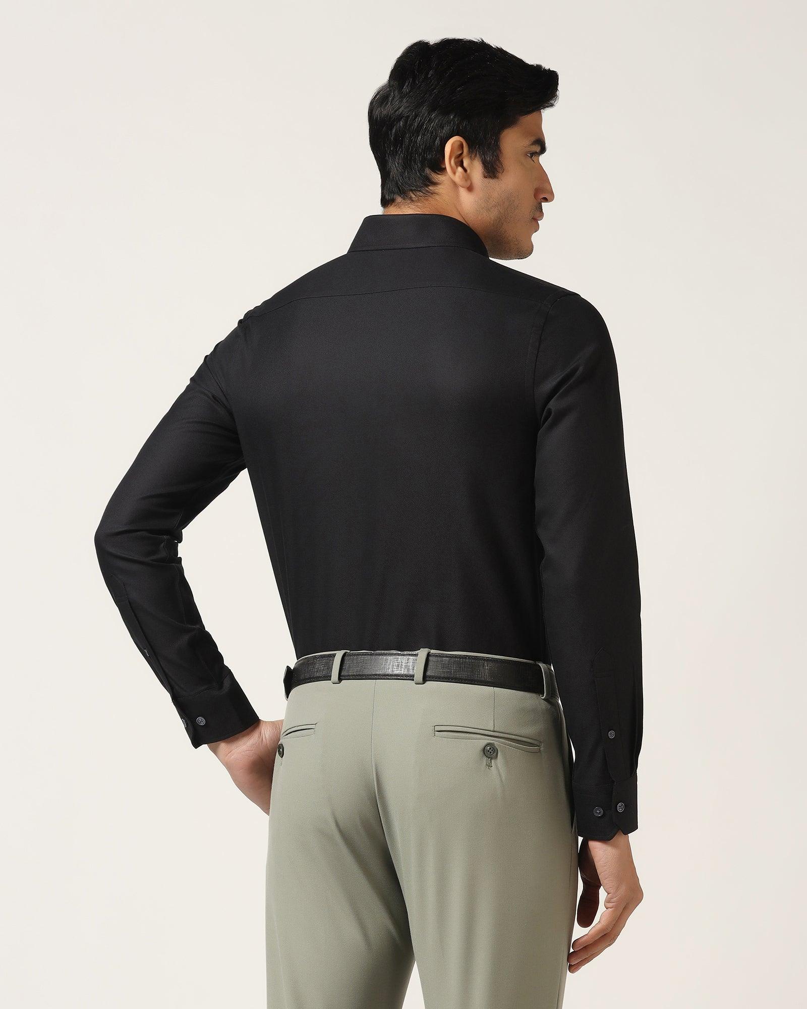 Temptech Formal Black Solid Shirt - Antony - Blackberrys