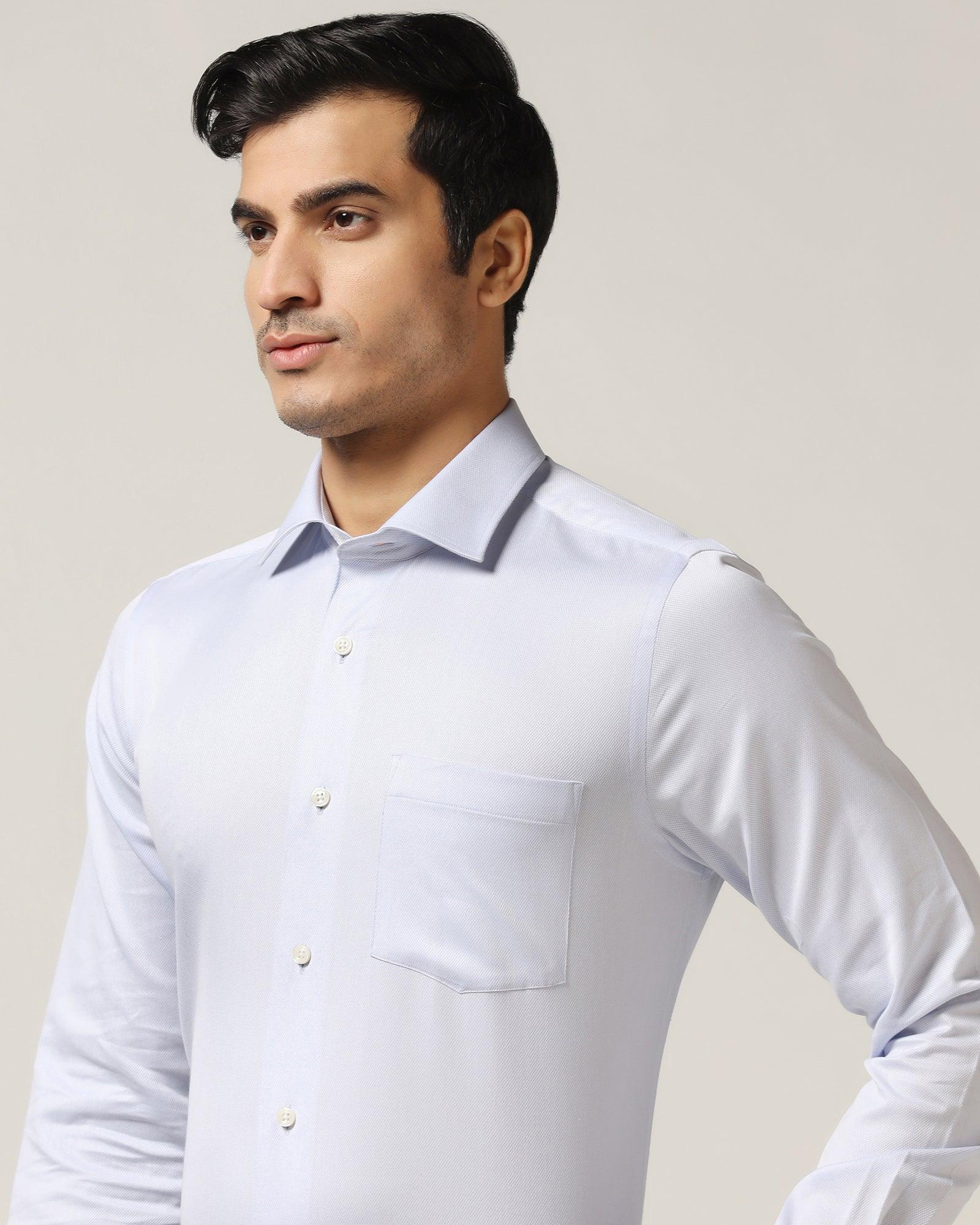 Temptech Formal Blue Textured Shirt - Shalom - Blackberrys