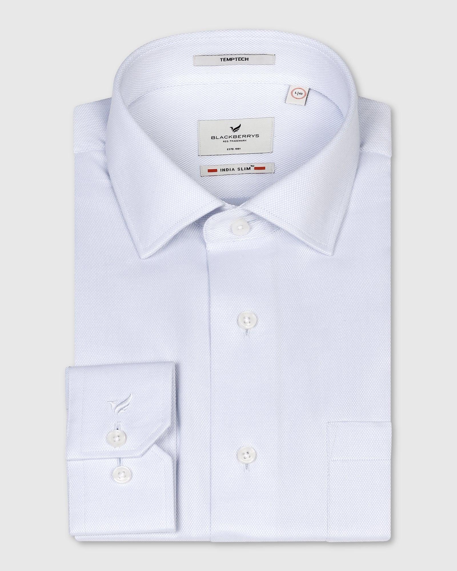 Temptech Formal Blue Textured Shirt - Shalom - Blackberrys