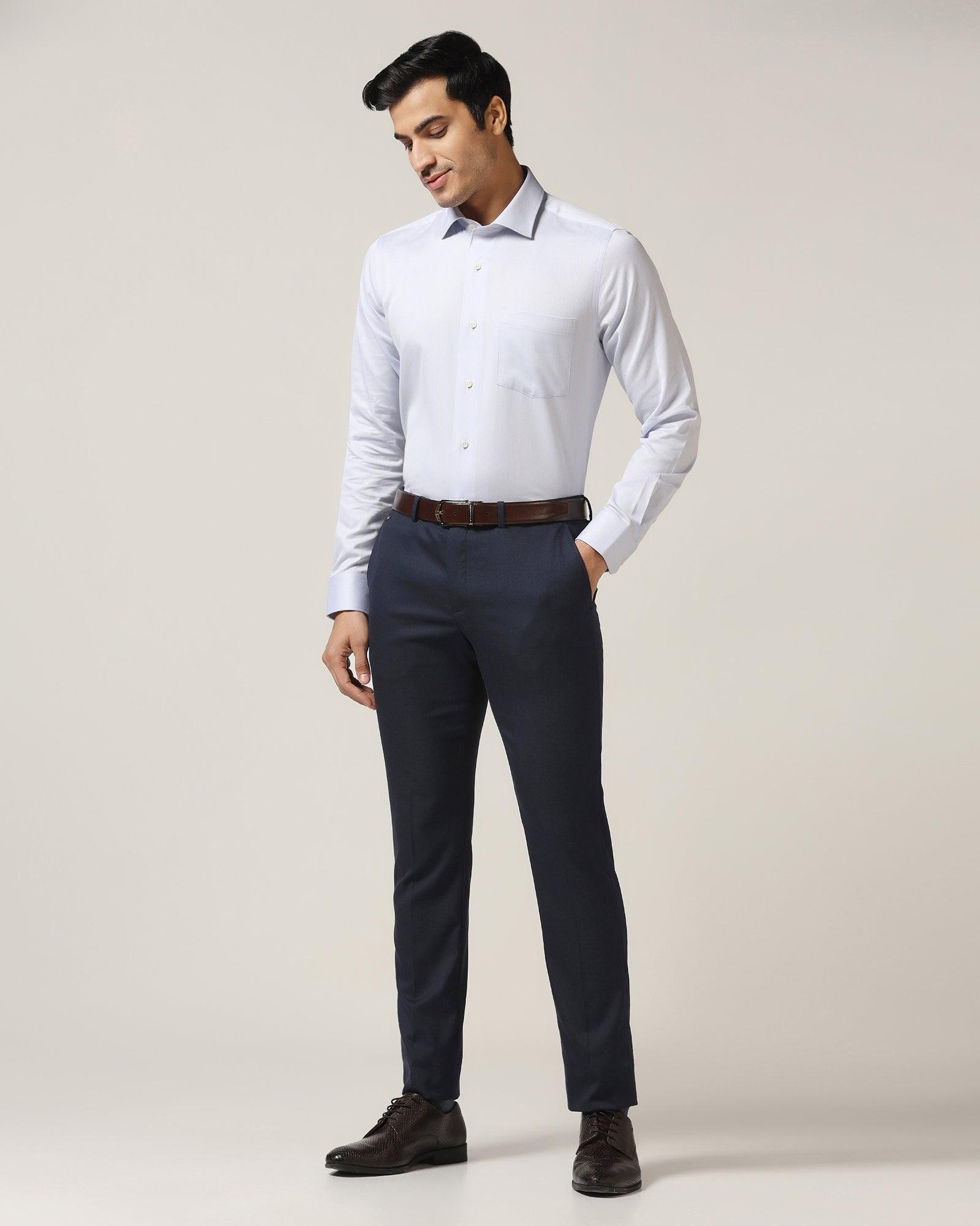 Temptech Formal Blue Textured Shirt - Shalom - Blackberrys