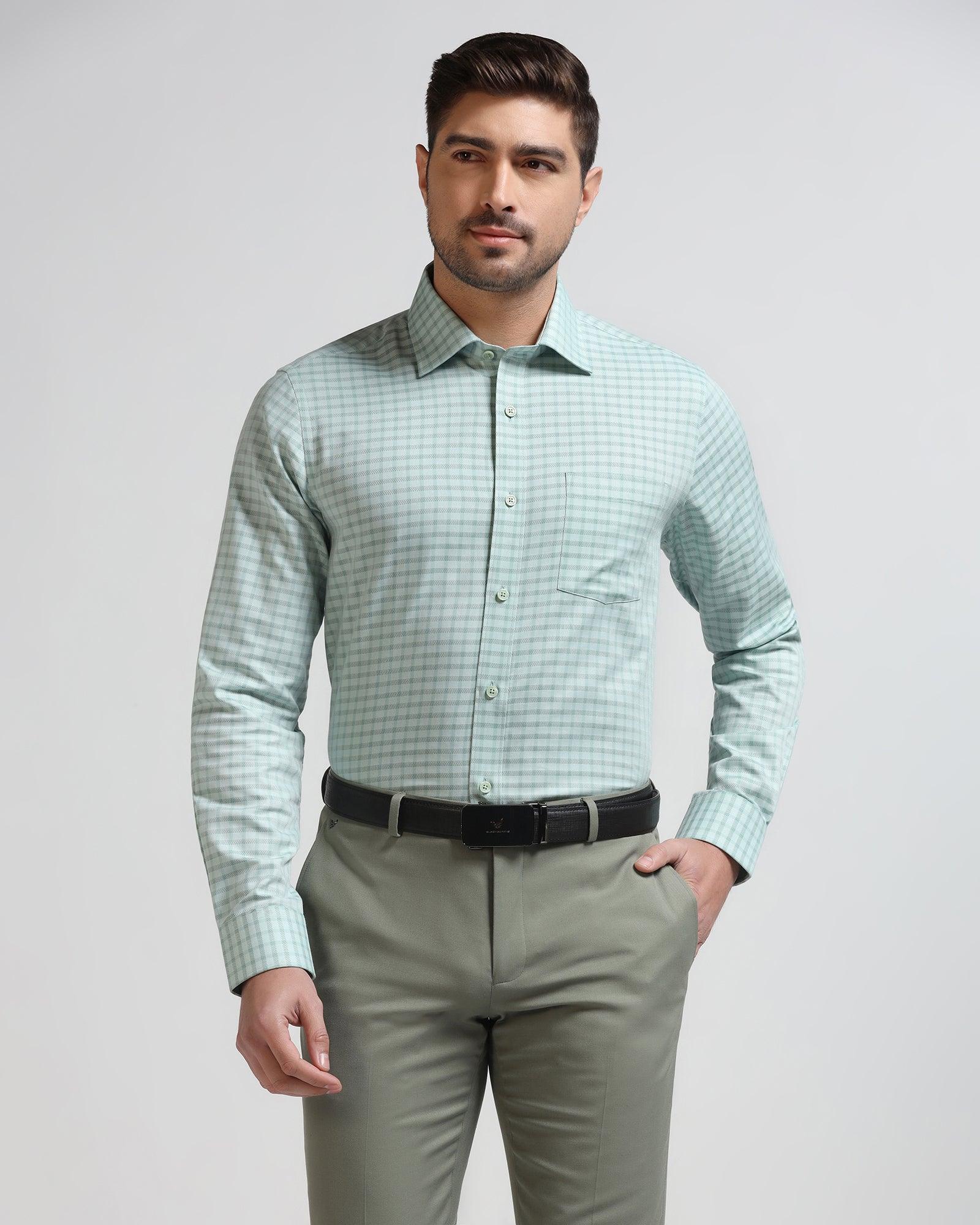 Temp Tech Formal Moss Check Shirt - Edmund