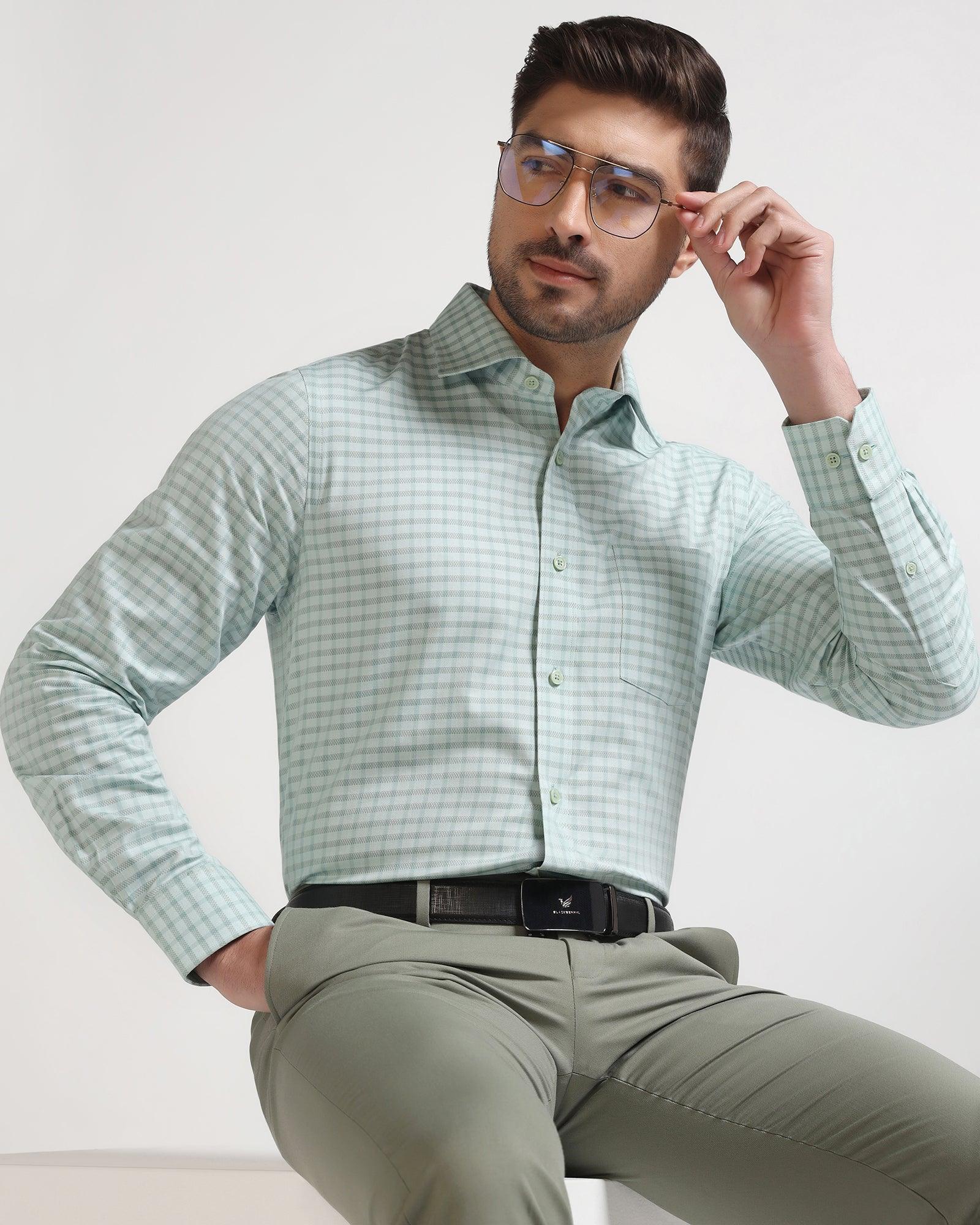 Temptech Formal Moss Check Shirt - Edmund - Blackberrys